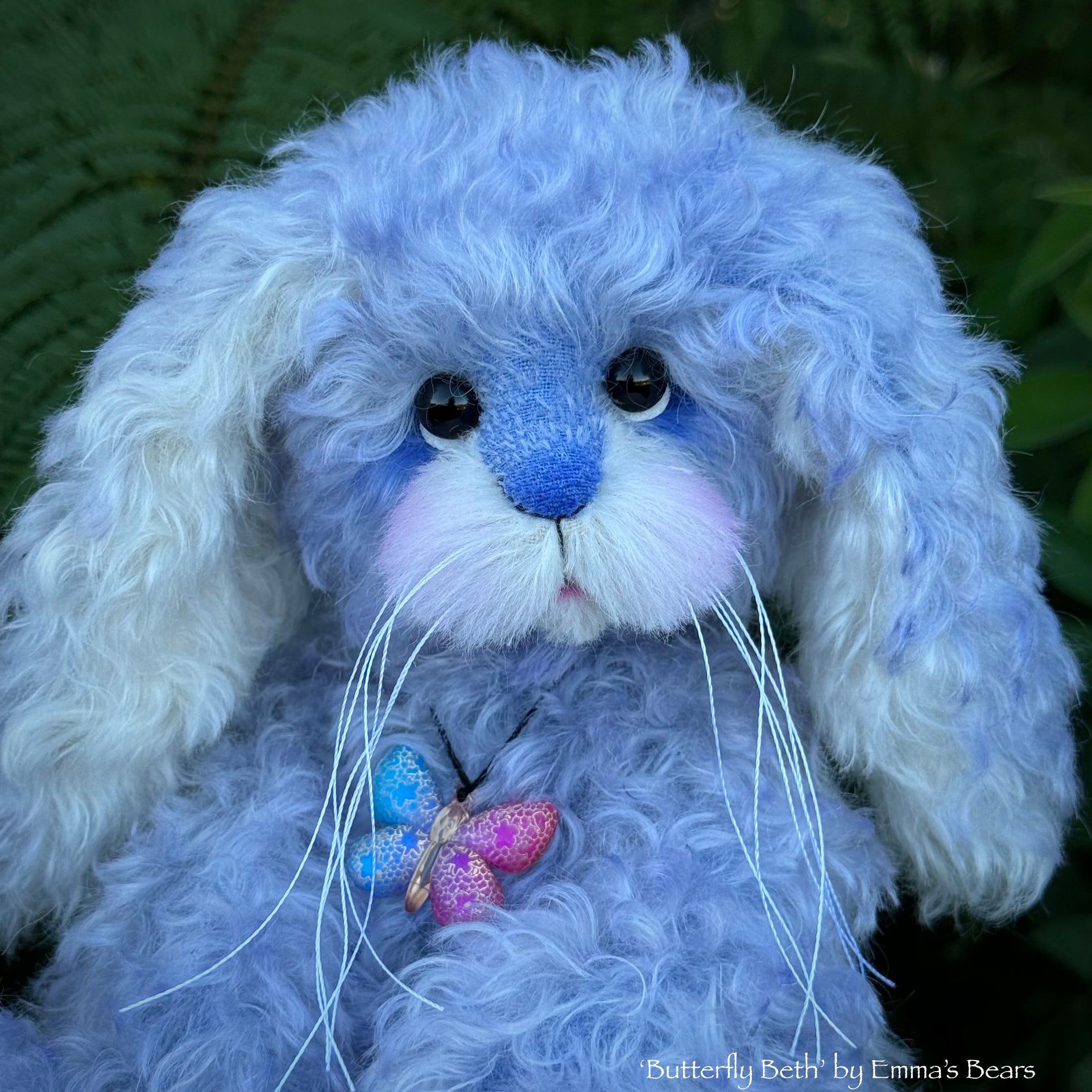 Butterfly Beth - 12" Hand-Dyed Kid Mohair EASTER Bunny by Emma's Bears - OOAK