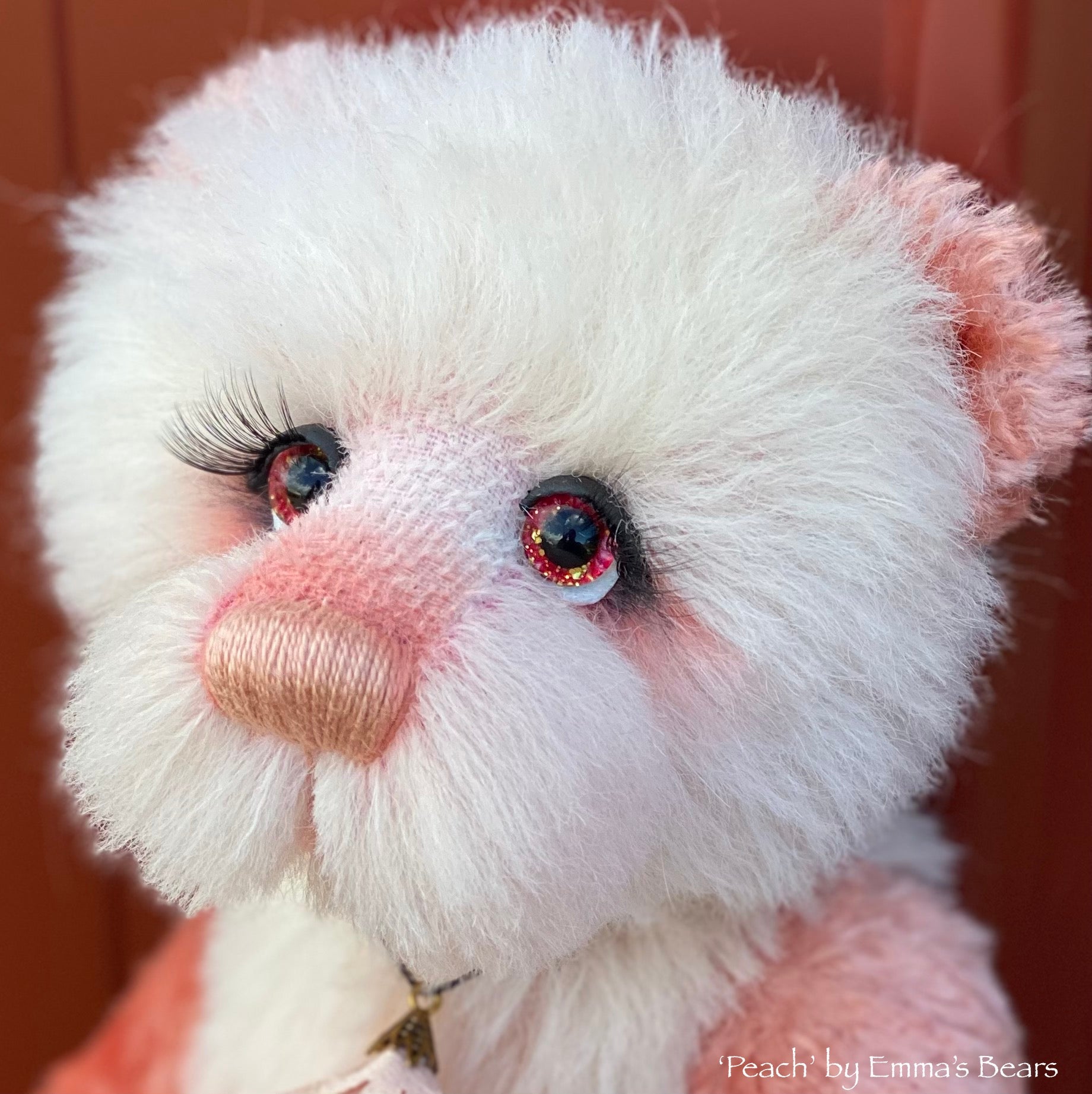 Peach - 12" Hand-dyed Alpaca and viscose artist bear by Emma's Bears - OOAK