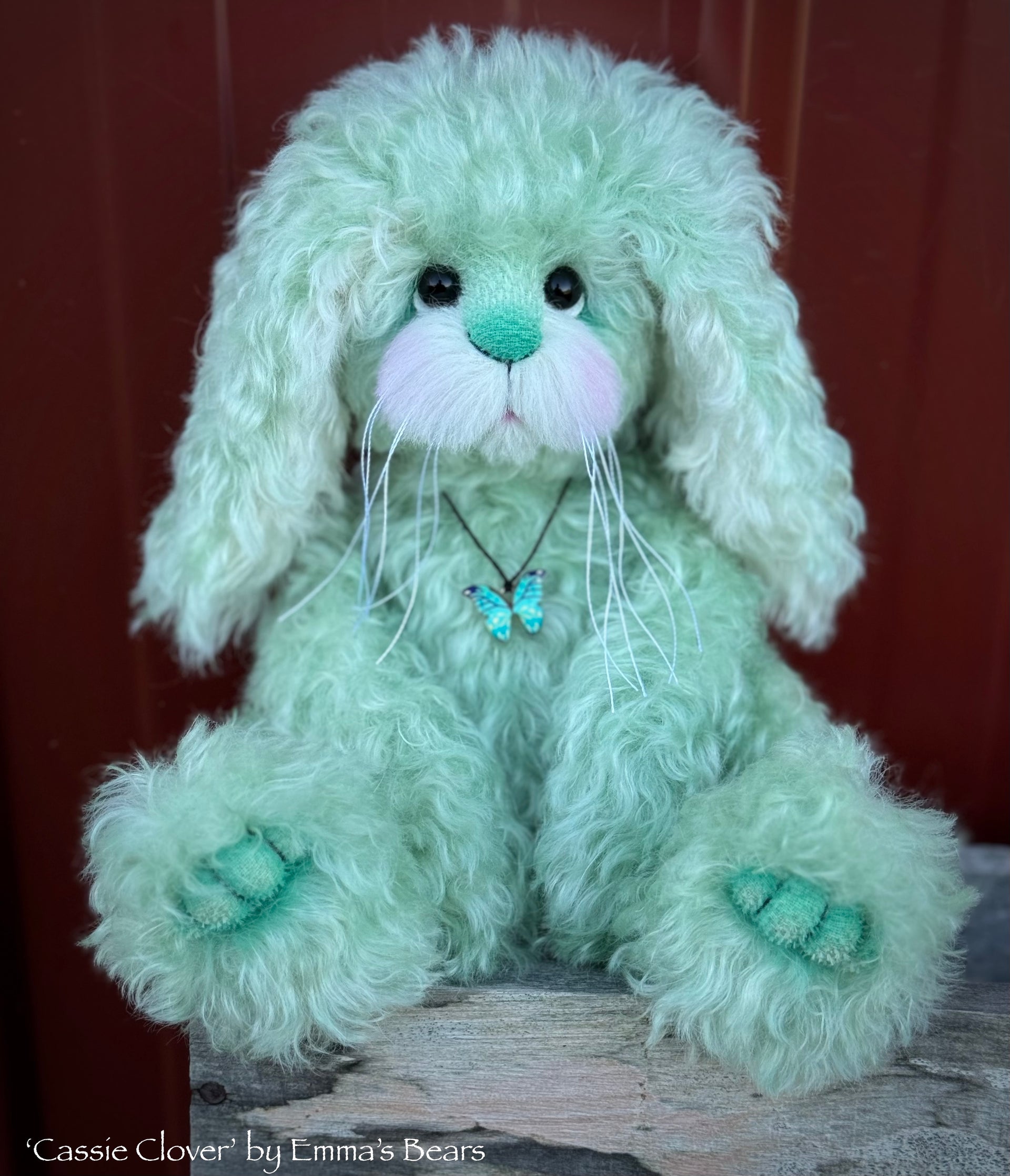 Cassie Clover - 12" Hand-Dyed Kid Mohair EASTER Bunny by Emma's Bears - OOAK