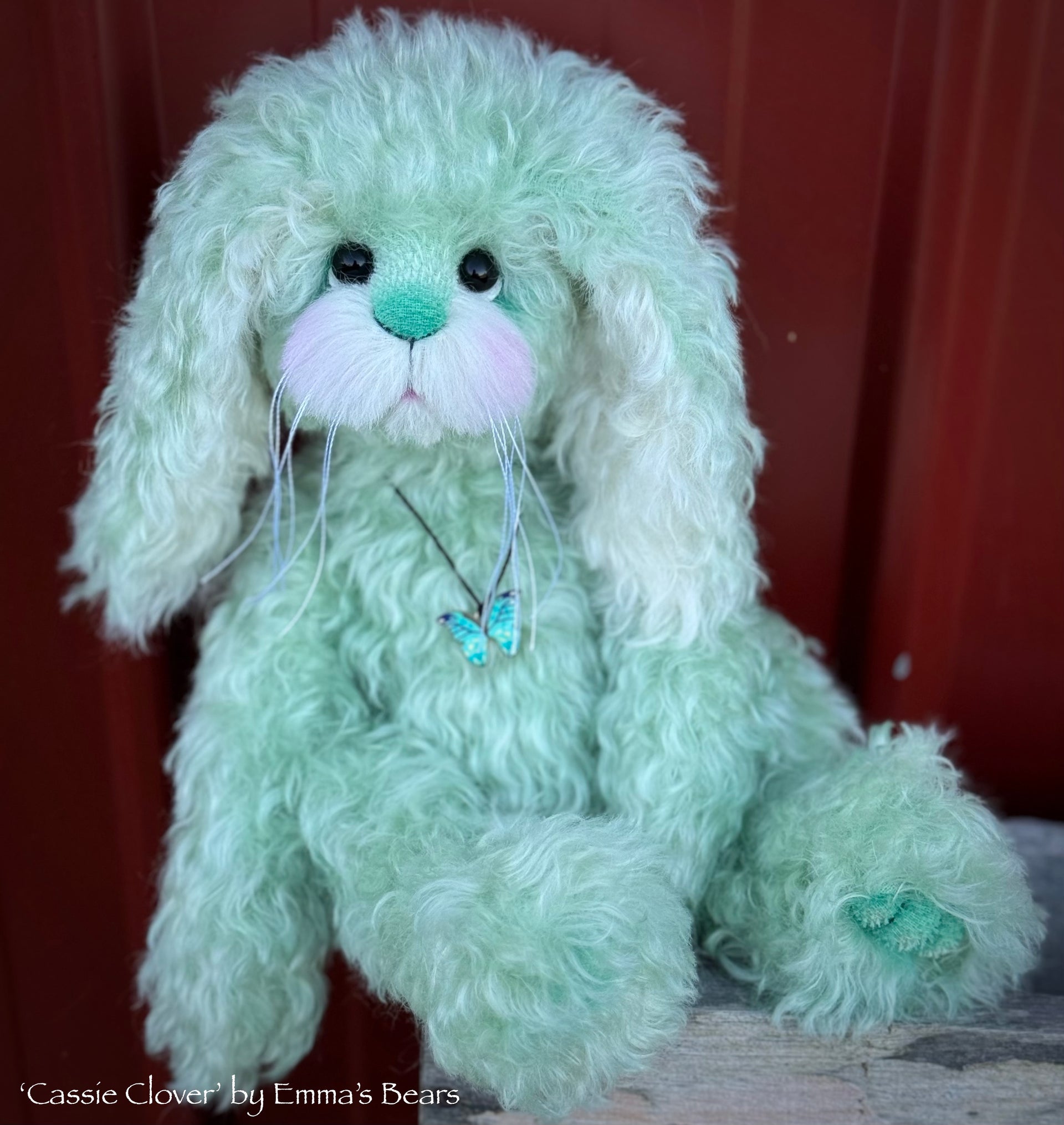 Cassie Clover - 12" Hand-Dyed Kid Mohair EASTER Bunny by Emma's Bears - OOAK