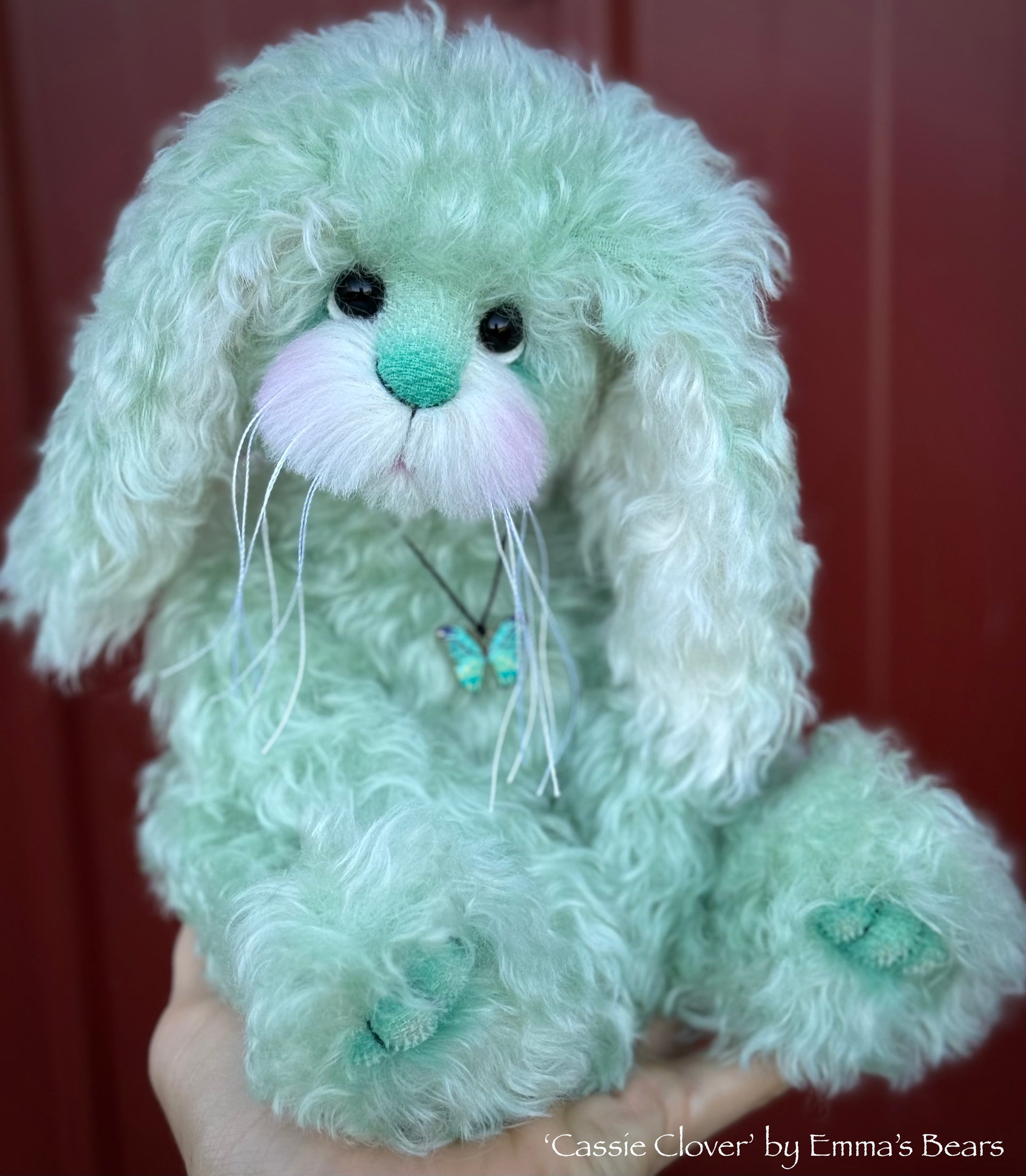 Cassie Clover - 12" Hand-Dyed Kid Mohair EASTER Bunny by Emma's Bears - OOAK