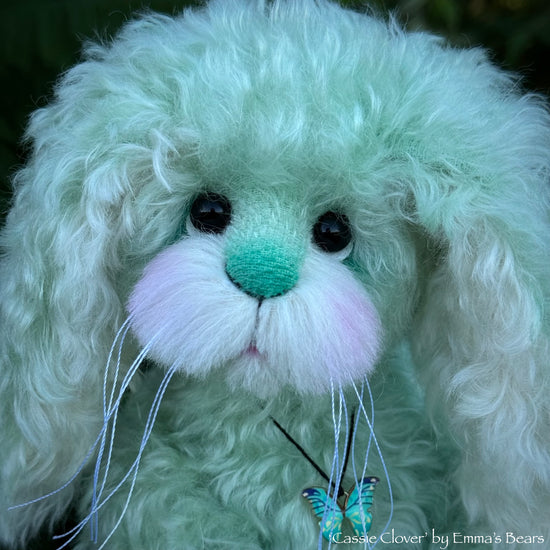 Cassie Clover - 12" Hand-Dyed Kid Mohair EASTER Bunny by Emma's Bears - OOAK