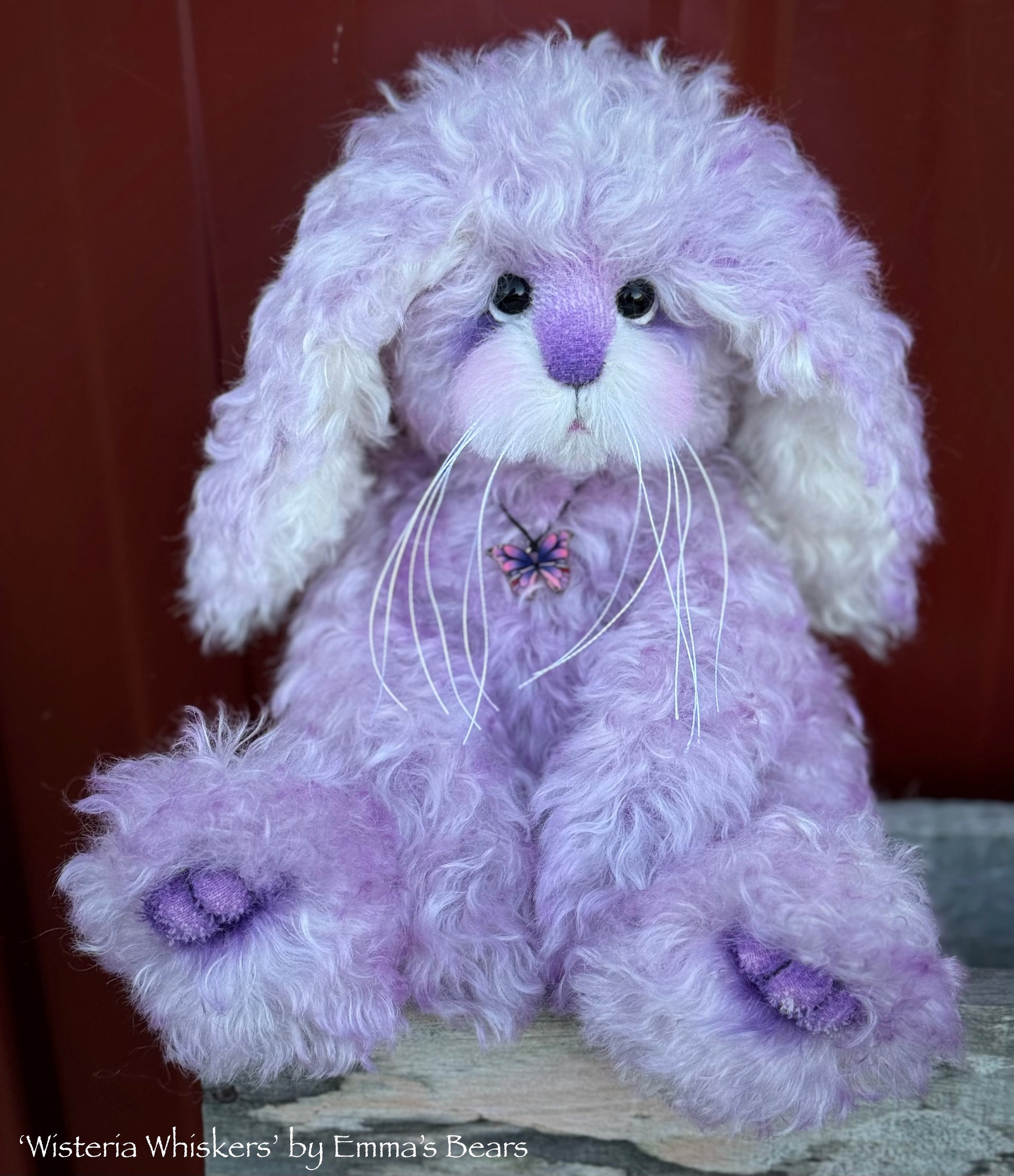 Wisteria Whiskers - 12" Hand-Dyed Kid Mohair EASTER Bunny by Emma's Bears - OOAK