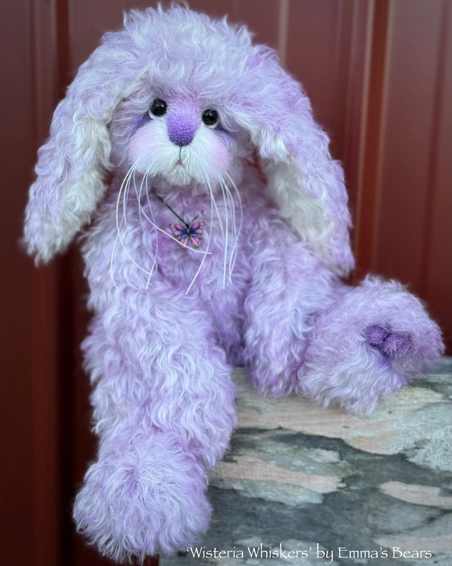 Wisteria Whiskers - 12" Hand-Dyed Kid Mohair EASTER Bunny by Emma's Bears - OOAK