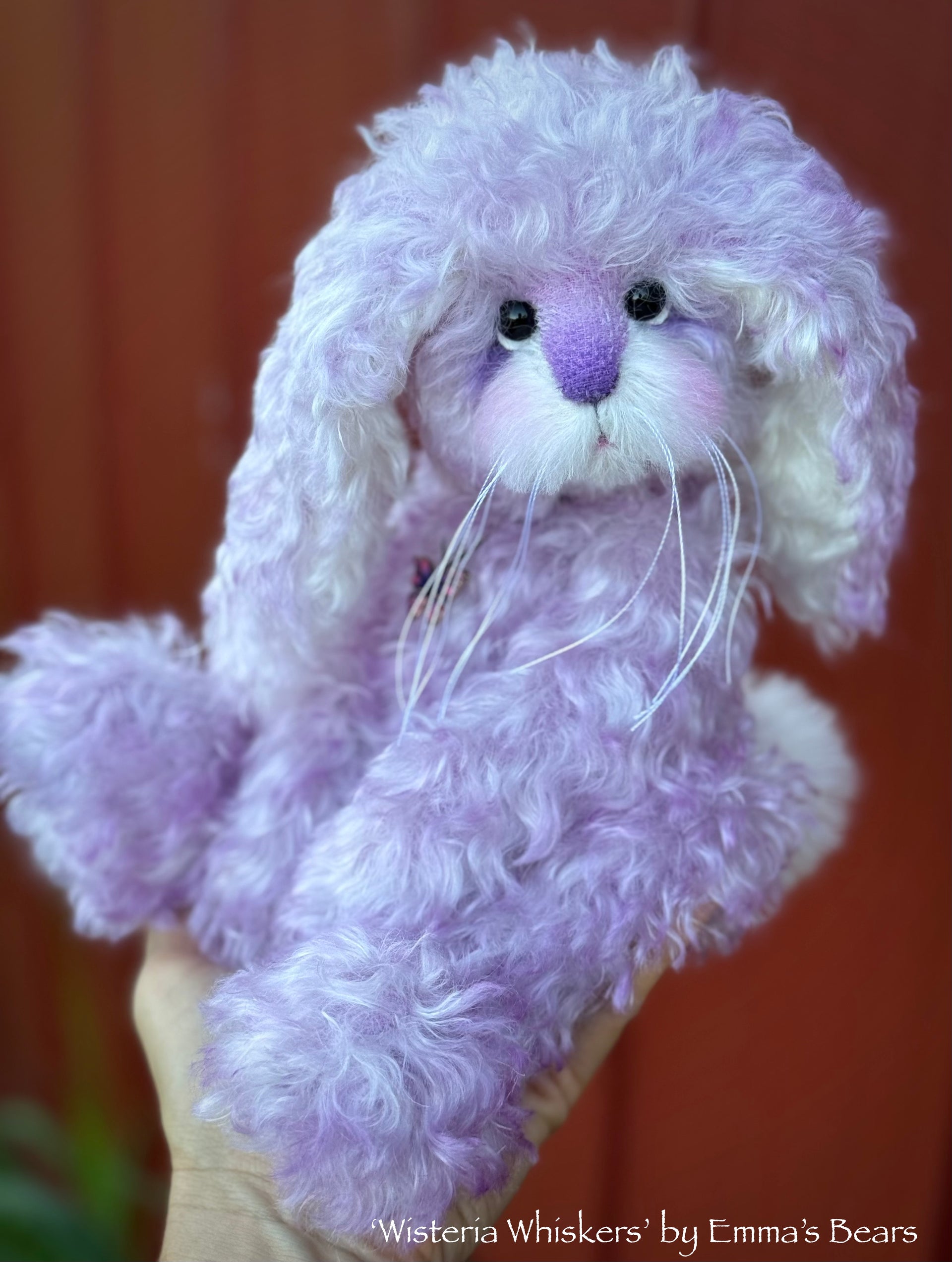 Wisteria Whiskers - 12" Hand-Dyed Kid Mohair EASTER Bunny by Emma's Bears - OOAK