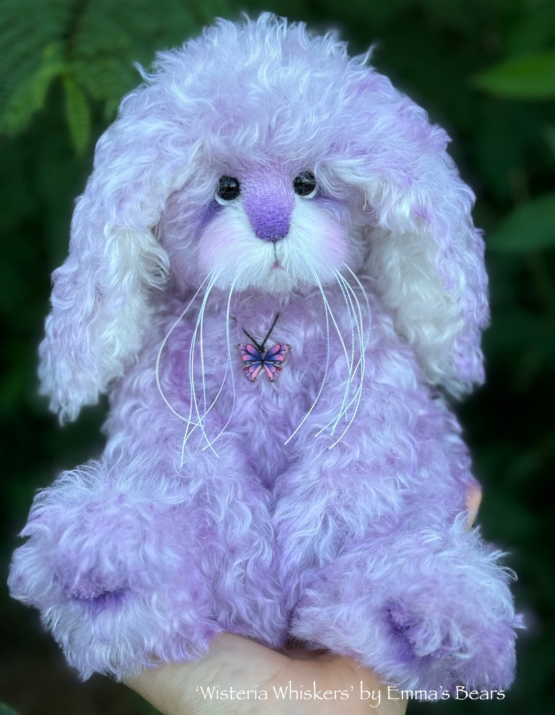 Wisteria Whiskers - 12" Hand-Dyed Kid Mohair EASTER Bunny by Emma's Bears - OOAK