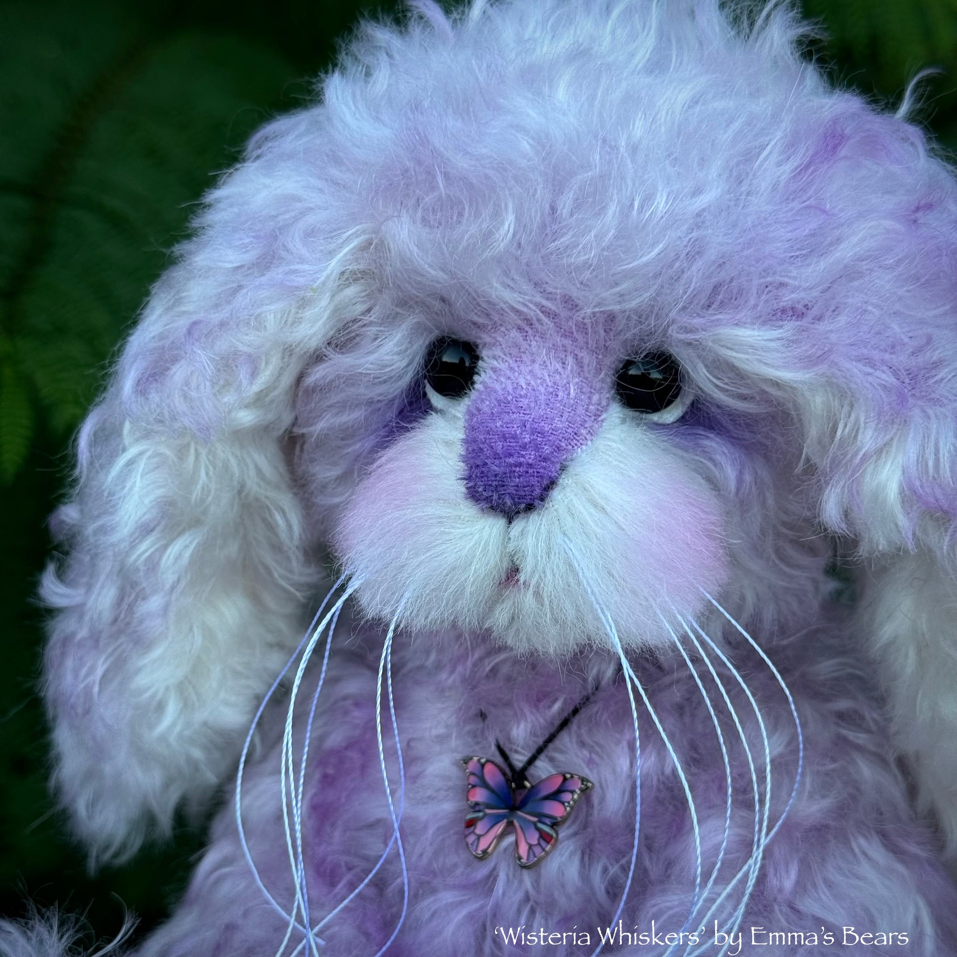 Wisteria Whiskers - 12" Hand-Dyed Kid Mohair EASTER Bunny by Emma's Bears - OOAK