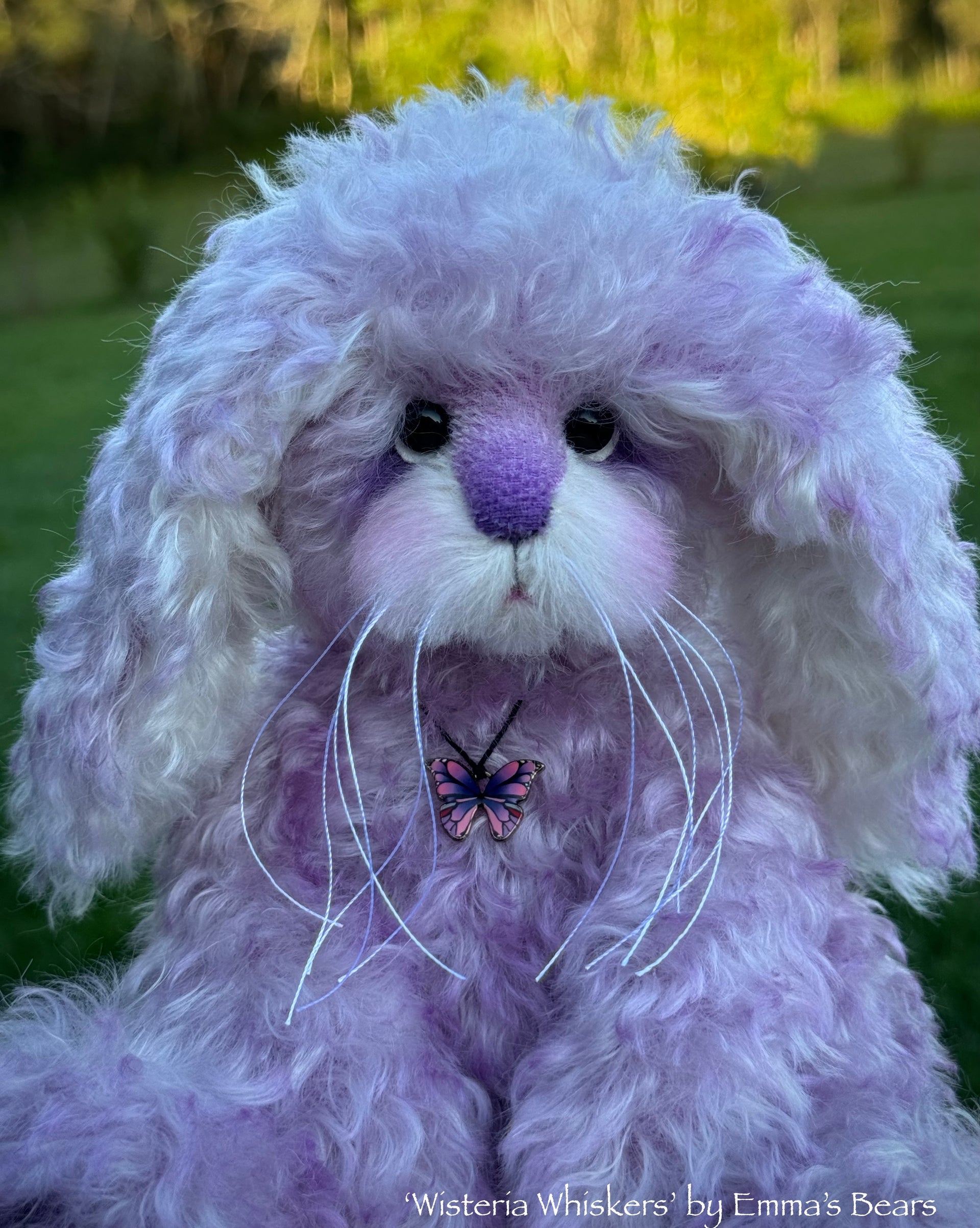 Wisteria Whiskers - 12" Hand-Dyed Kid Mohair EASTER Bunny by Emma's Bears - OOAK