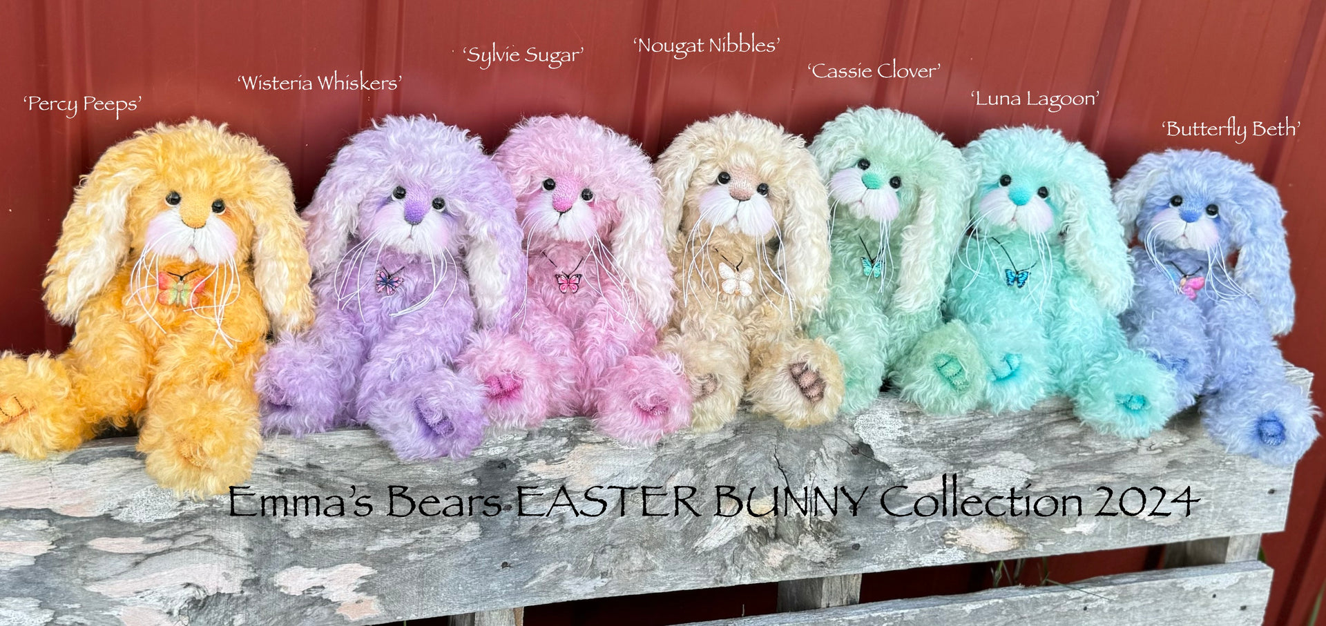 Wisteria Whiskers - 12" Hand-Dyed Kid Mohair EASTER Bunny by Emma's Bears - OOAK