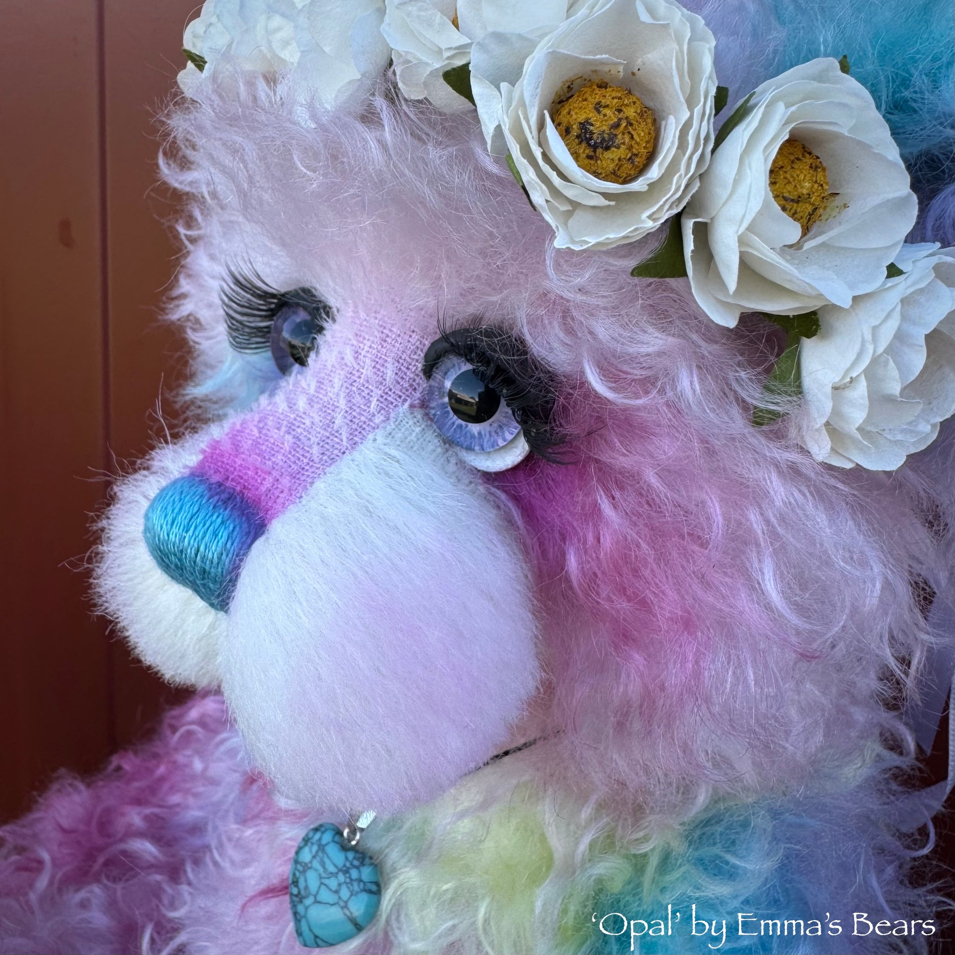 Opal - 16" Hand-dyed Curlylocks Mohair Artist Bear by Emma's Bears - OOAK