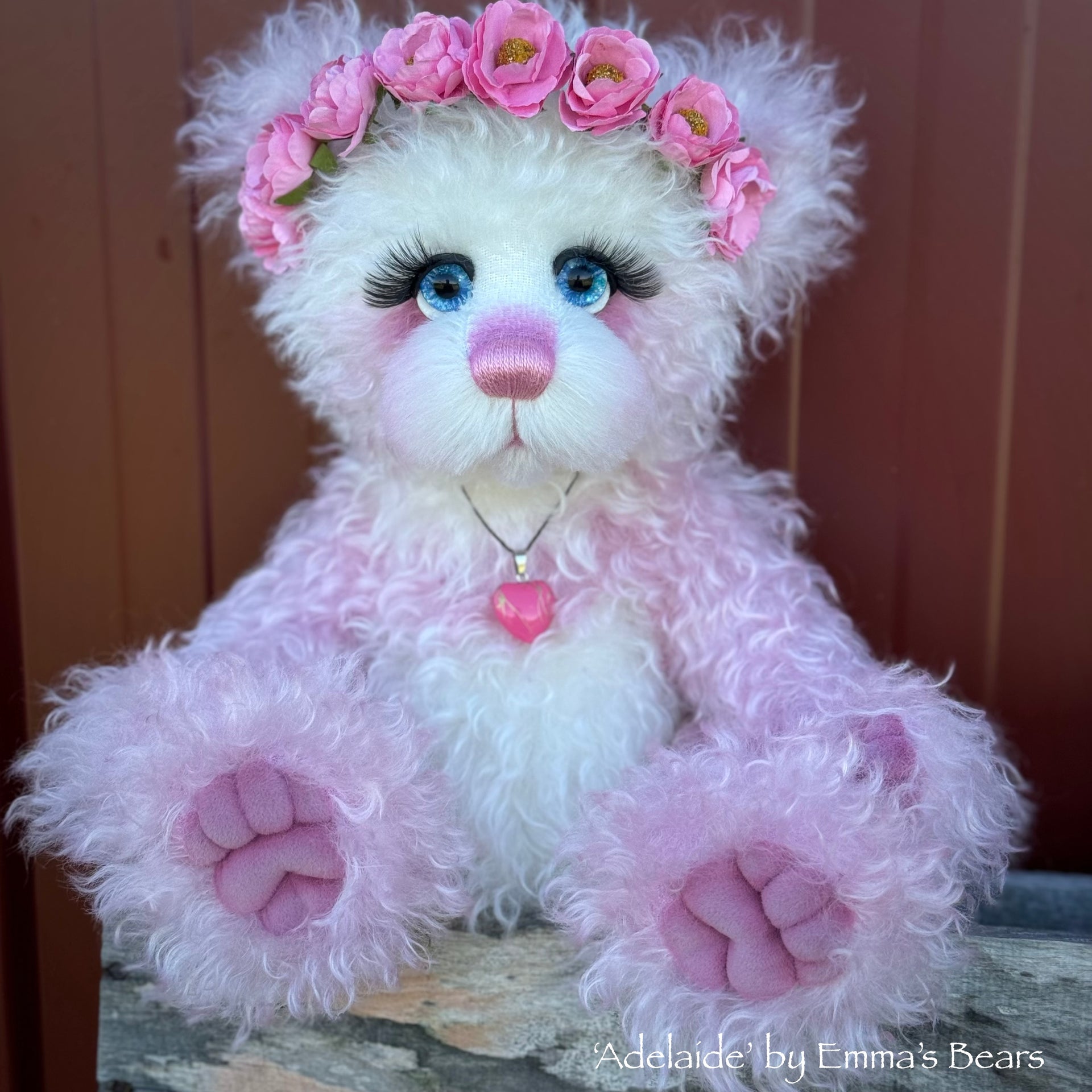 Adelaide - 16" Hand-dyed Curlylocks Mohair Artist Bear by Emma's Bears - OOAK