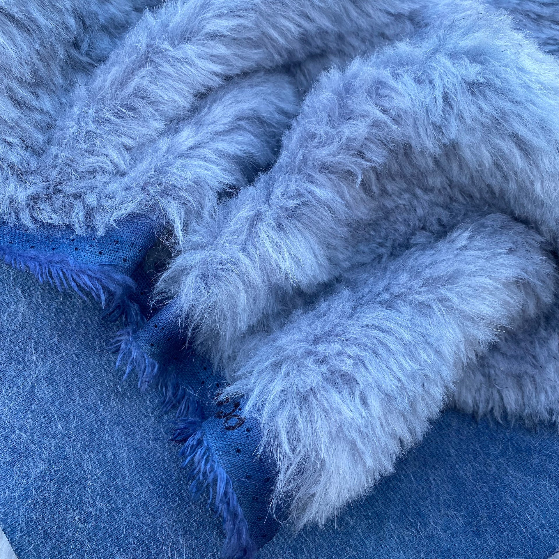 Long Alpaca - Hand Dyed Blue Steel - Fat 1/4m - OCT028
