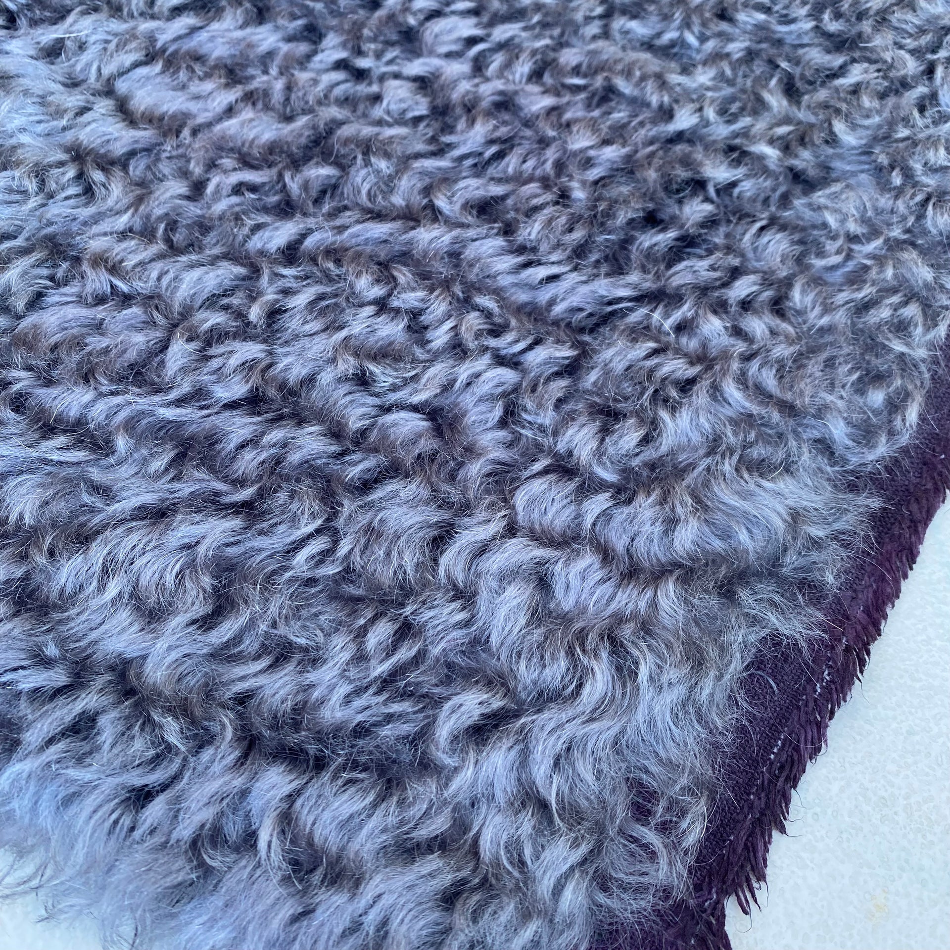 Curly Kid Mohair - Hand Dyed Slate Violet - Fat 1/4m - OCT066