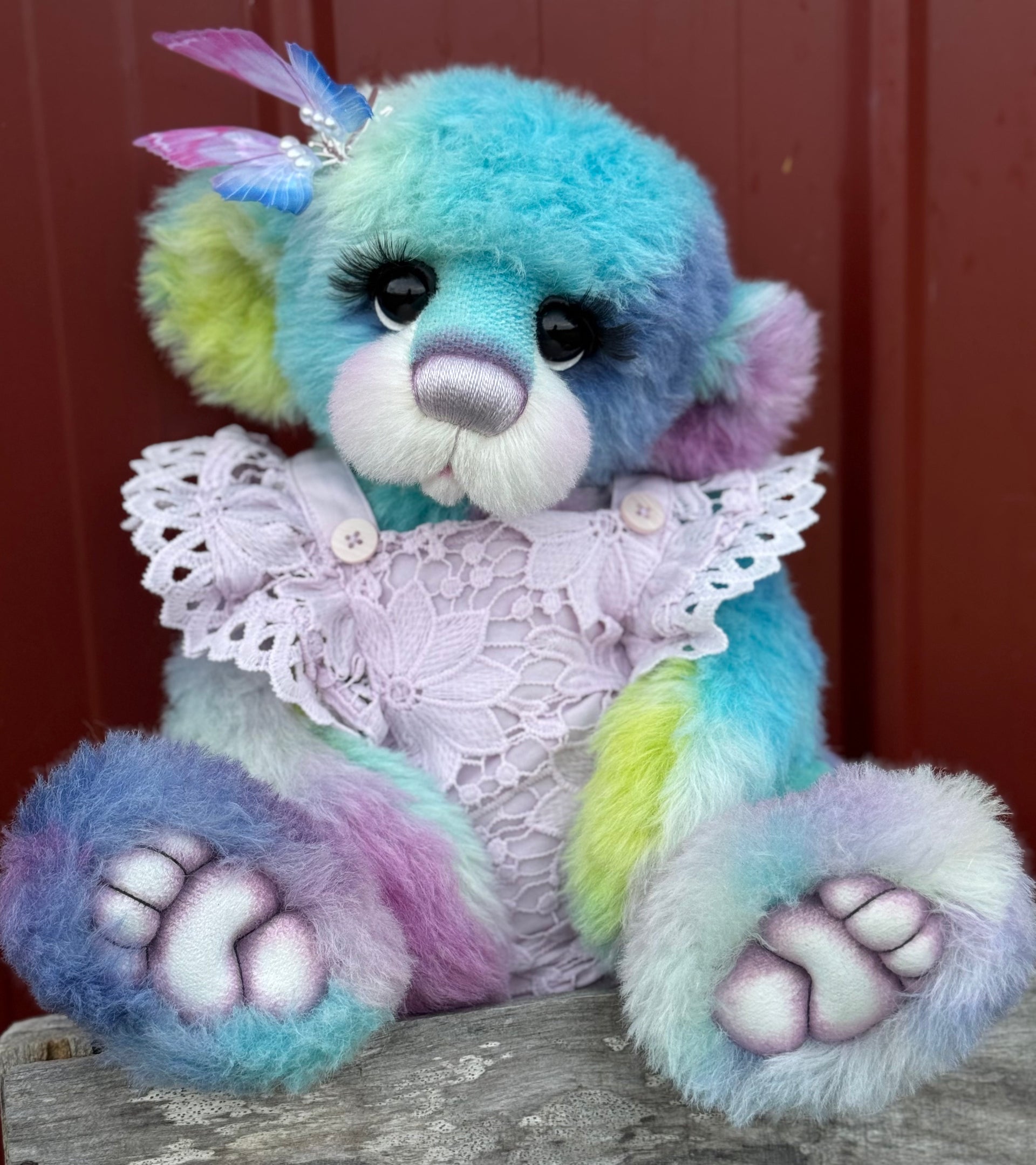 Annie-Belle Cuddles - 17" Hand-dyed Alpaca Artist Bear by Emma's Bears - OOAK