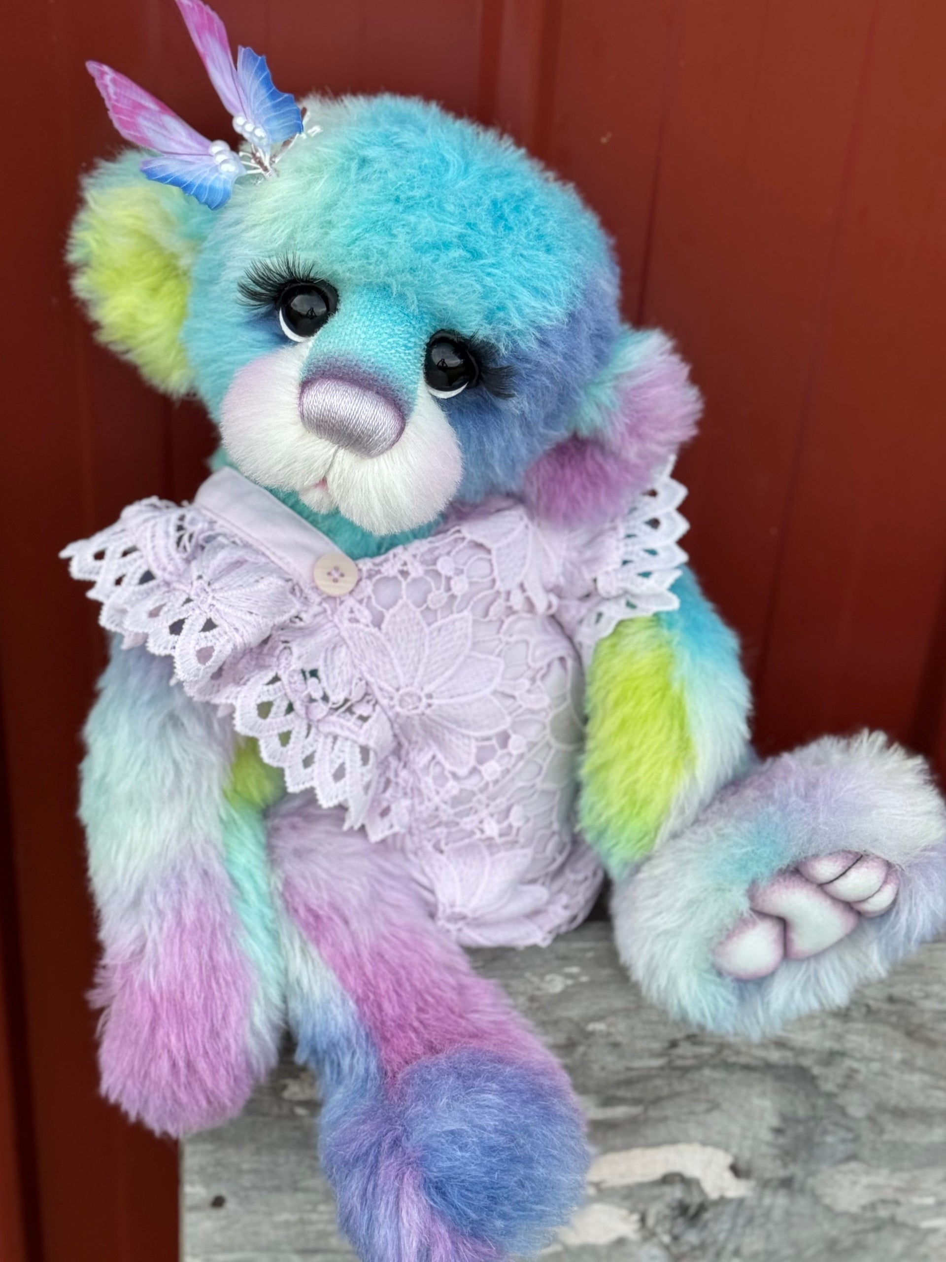 Annie-Belle Cuddles - 17" Hand-dyed Alpaca Artist Bear by Emma's Bears - OOAK
