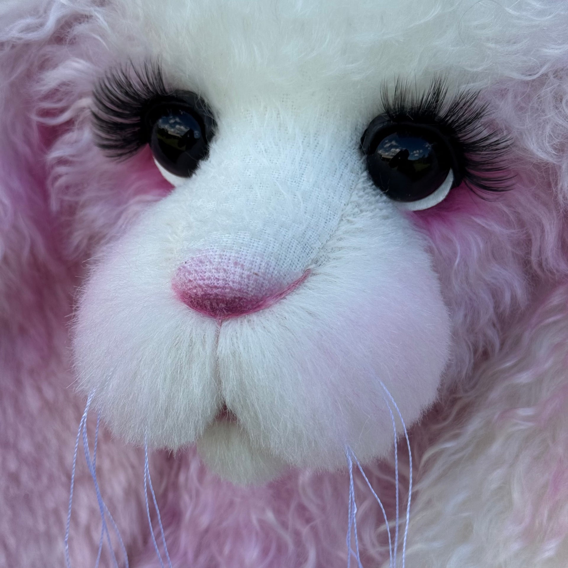 Marshmallow Sunday - 22" Pink and Lilac Mohair and Alpaca Easter Artist Bunny by Emma's Bears - OOAK