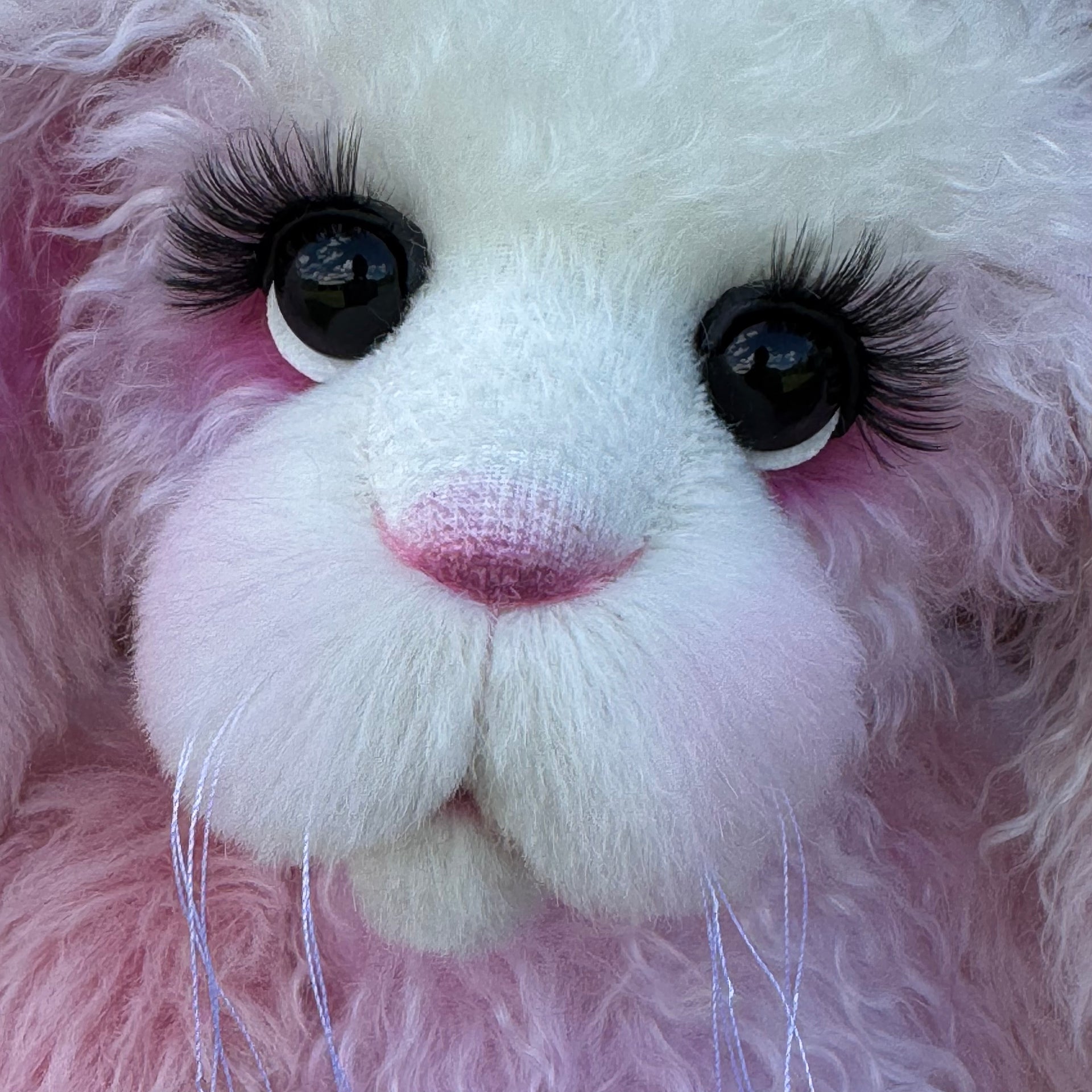 Marshmallow Sunday - 22" Pink and Lilac Mohair and Alpaca Easter Artist Bunny by Emma's Bears - OOAK