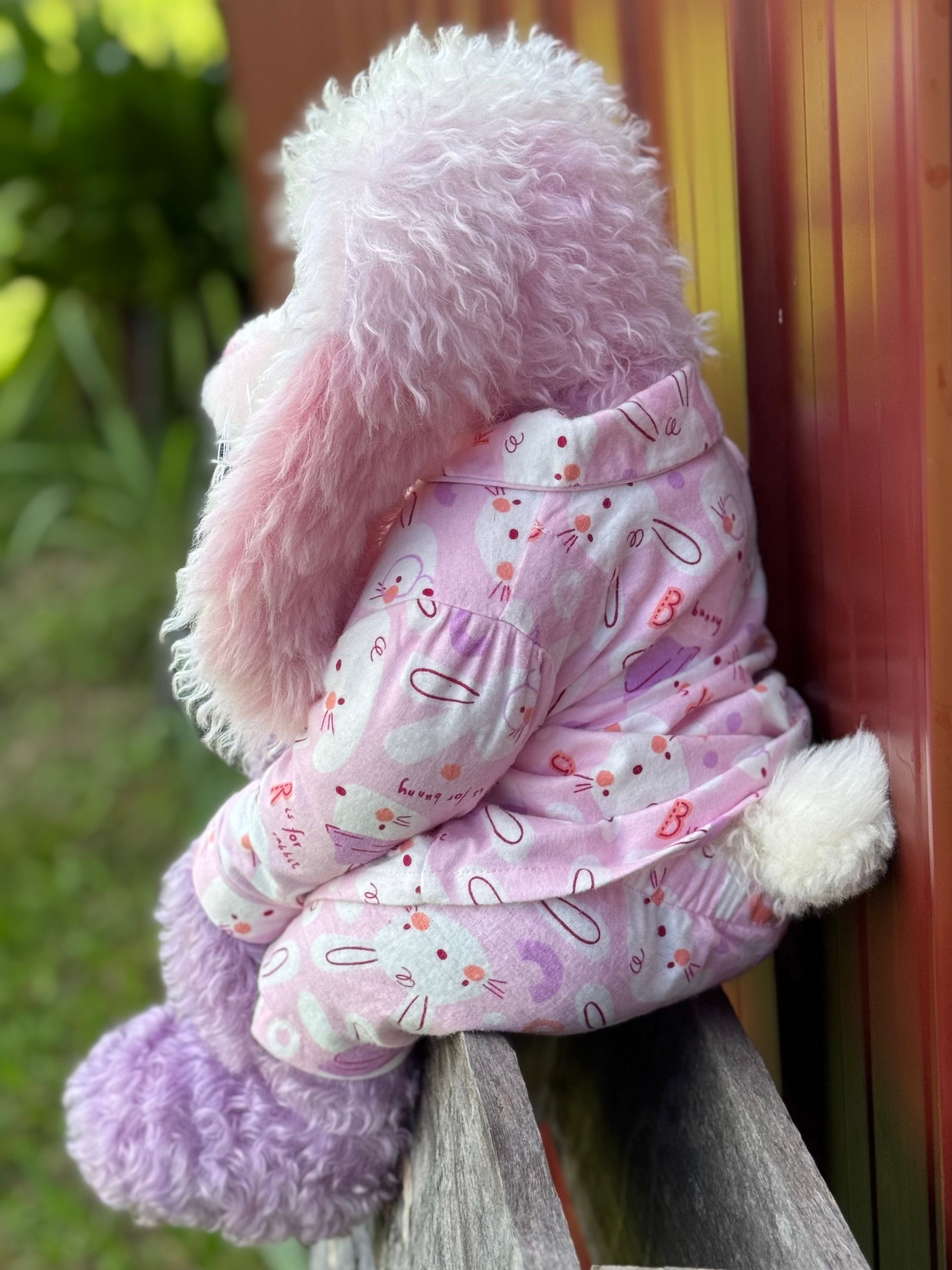 Marshmallow Sunday - 22" Pink and Lilac Mohair and Alpaca Easter Artist Bunny by Emma's Bears - OOAK
