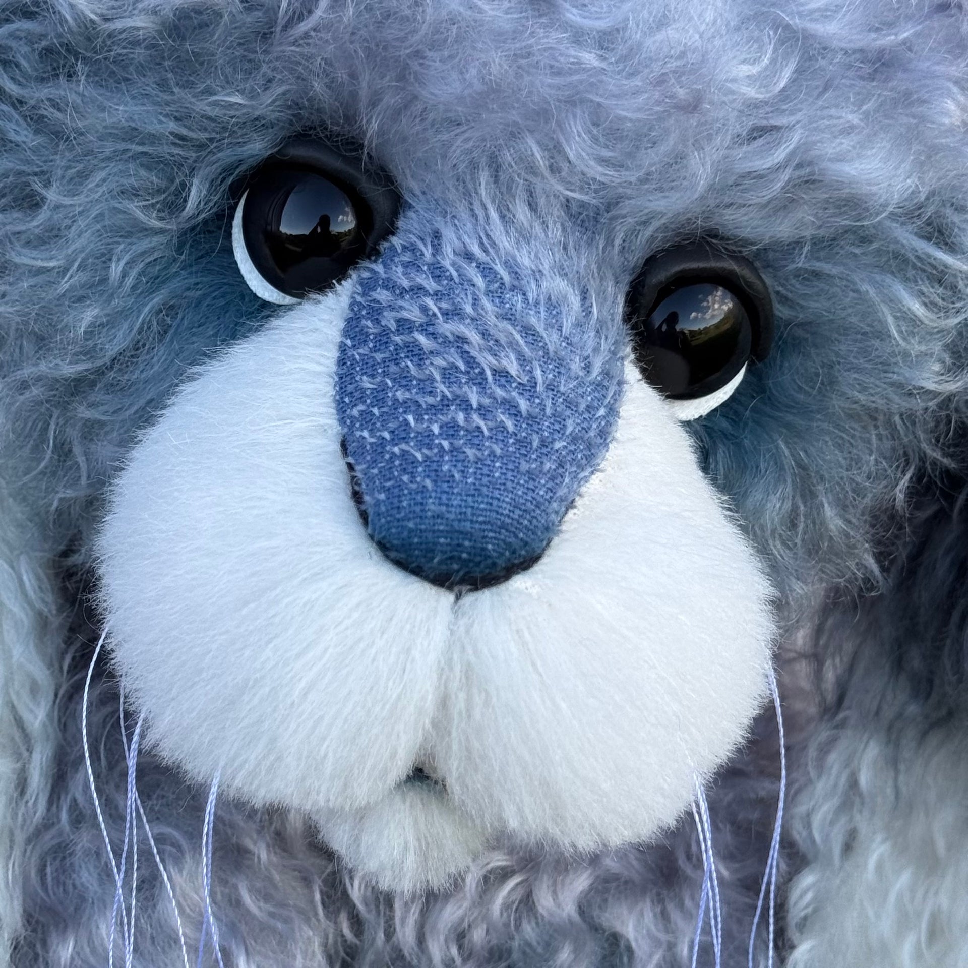 Cottontail Peep - 22" Silvery Blue Mohair Easter Artist Bunny by Emma's Bears - OOAK