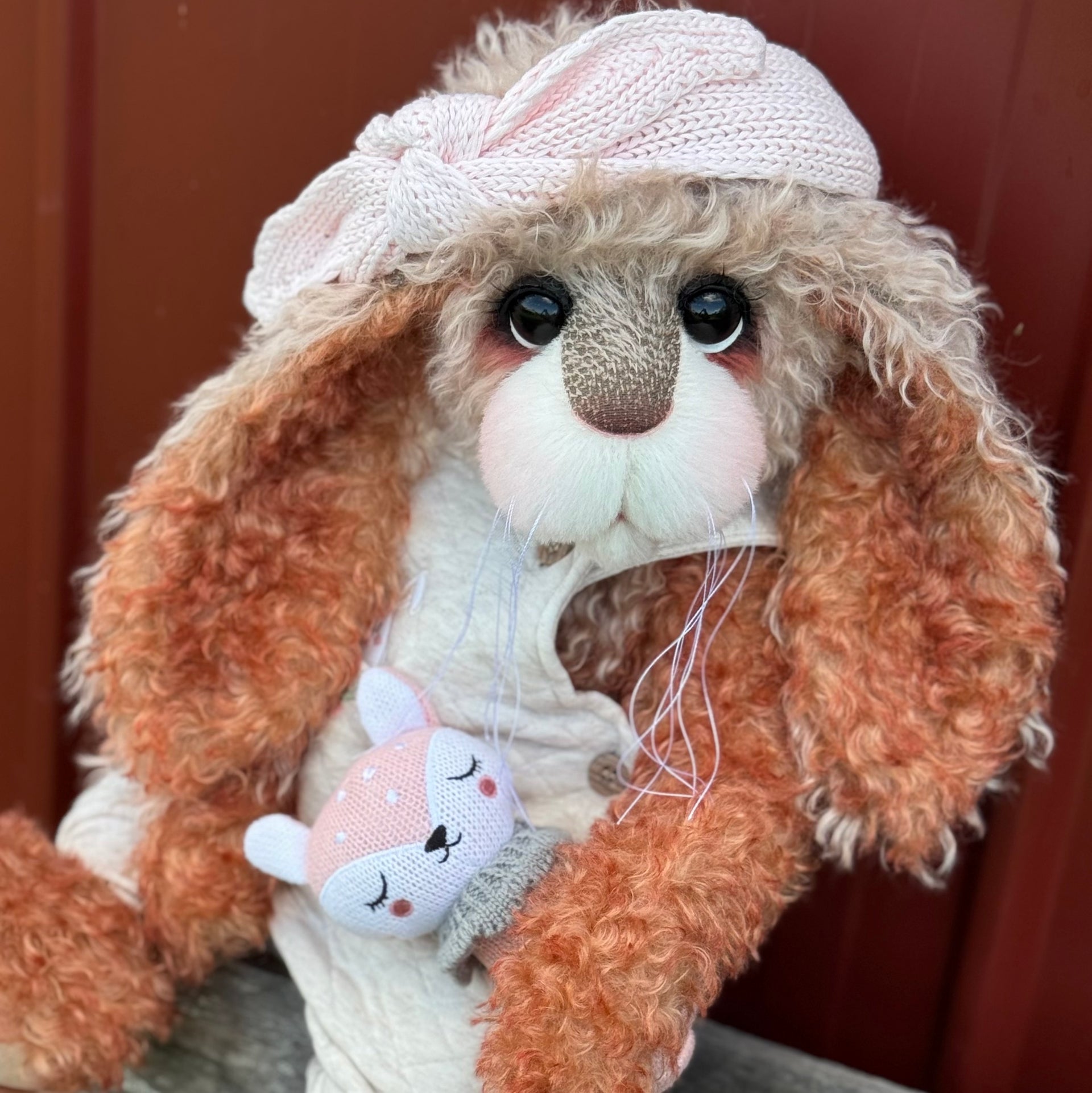 Blossom Daffodil - 22" Auburn and Beige Mohair Easter Artist Bunny by Emma's Bears - OOAK