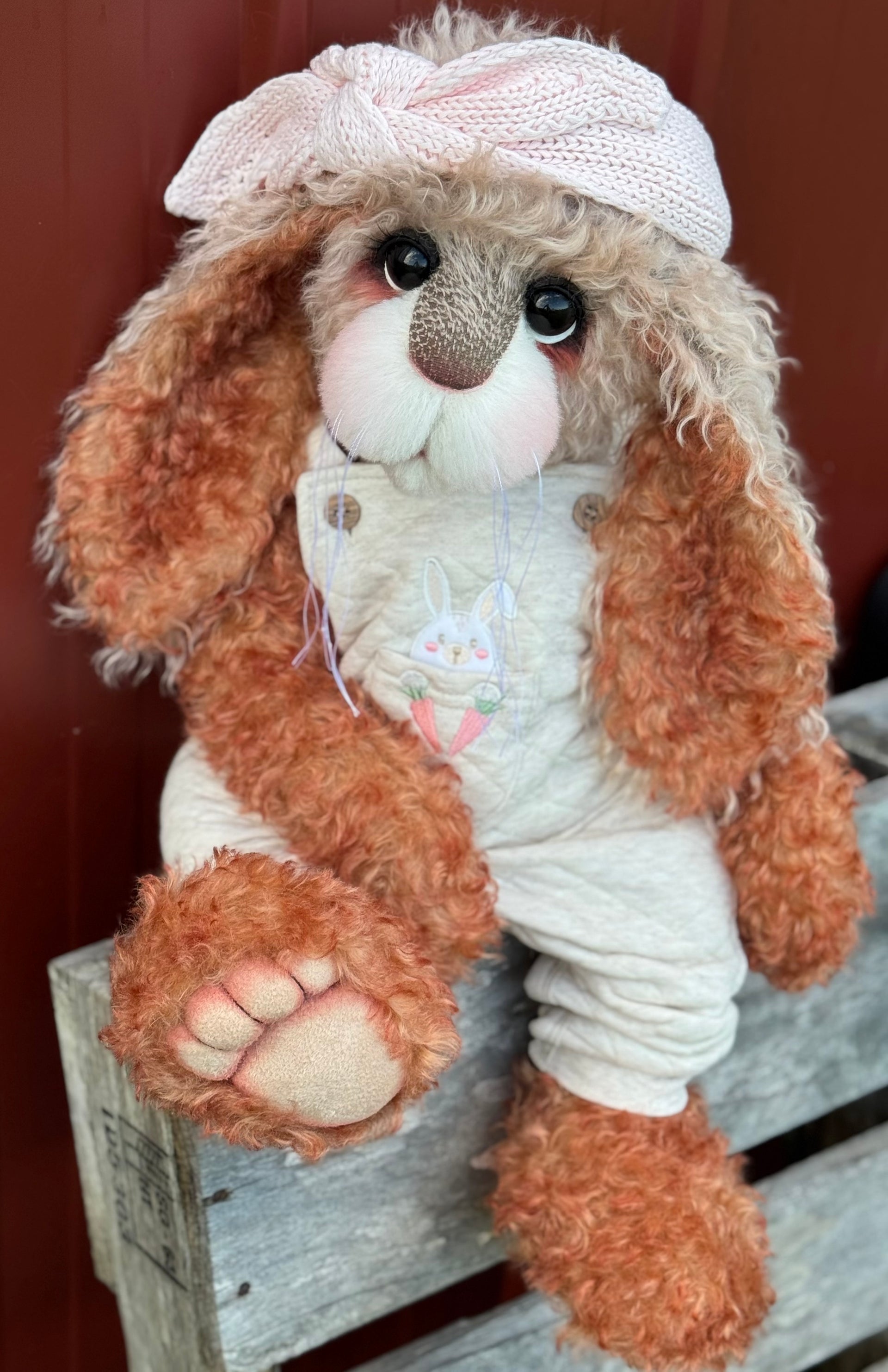 Blossom Daffodil - 22" Auburn and Beige Mohair Easter Artist Bunny by Emma's Bears - OOAK