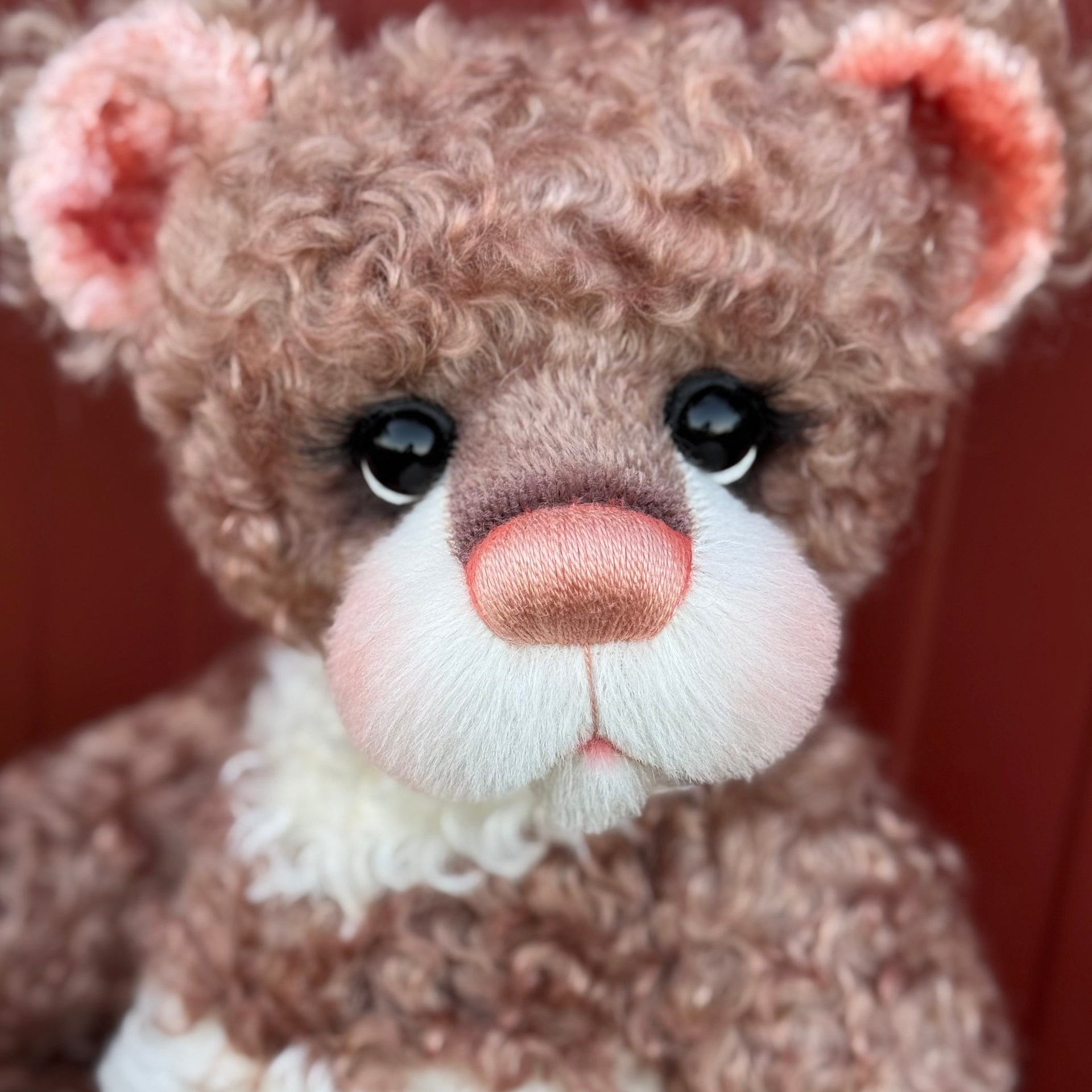 Daisy Nutmeg - 18" Chocolate and Peach Mohair EASTER Artist Bear by Emma's Bears - OOAK