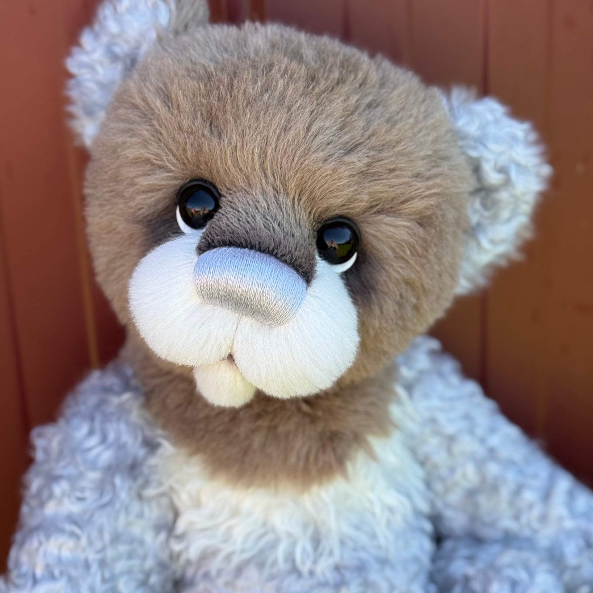 Pascal Rain - 21" Taupe and Silver Mohair and Alpaca EASTER Artist Bear by Emma's Bears - OOAK