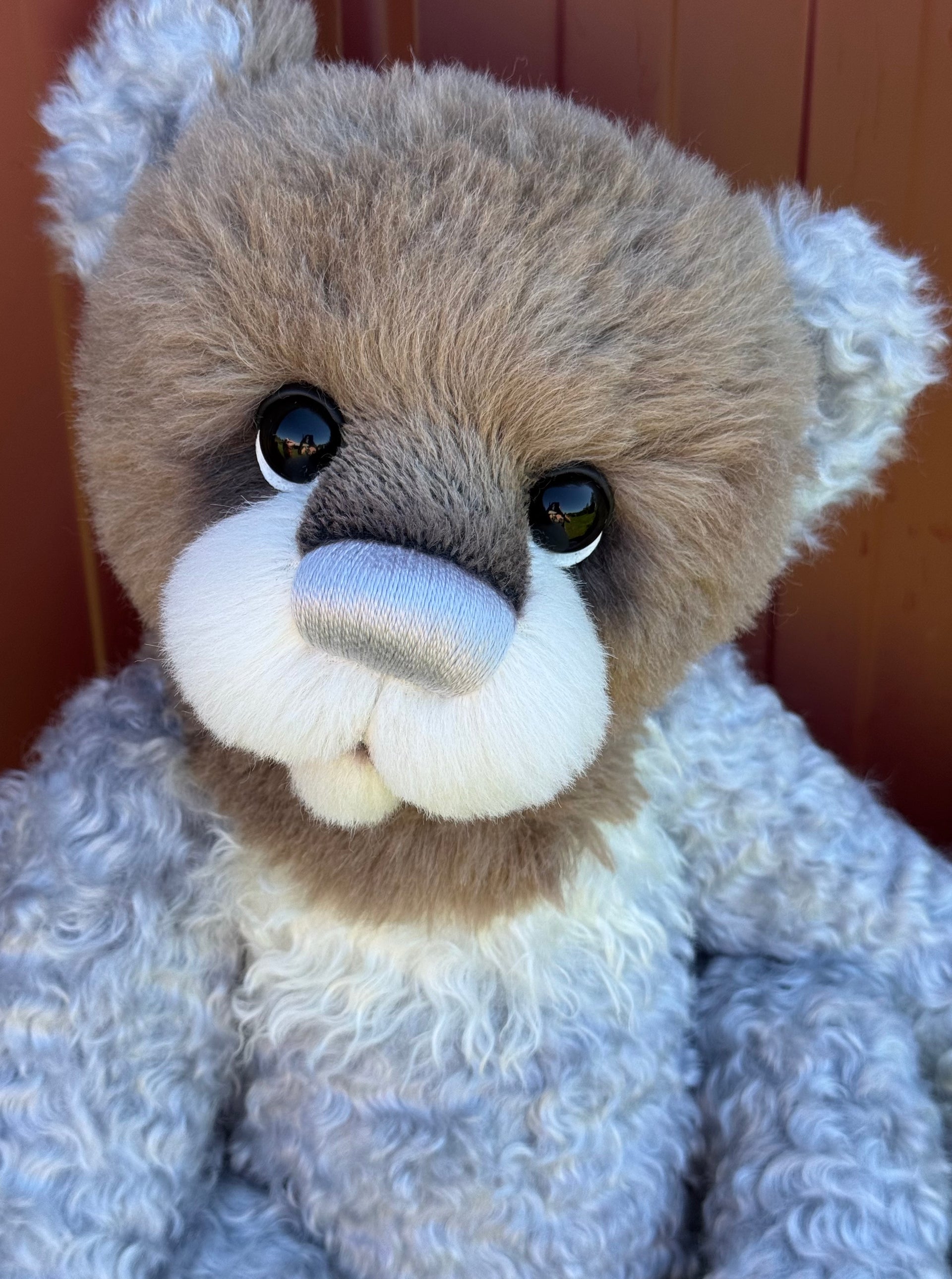 Pascal Rain - 21" Taupe and Silver Mohair and Alpaca EASTER Artist Bear by Emma's Bears - OOAK