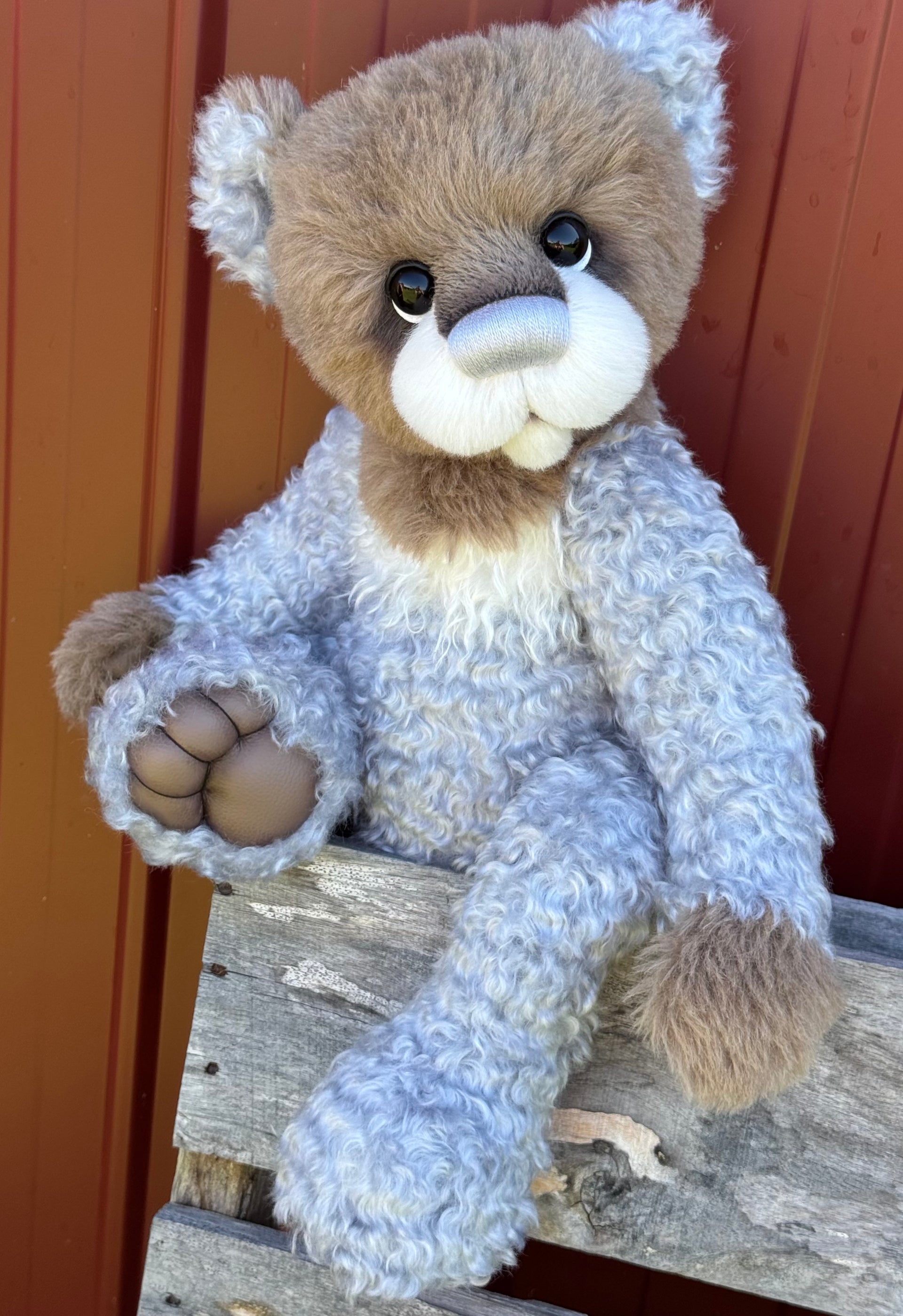 Pascal Rain - 21" Taupe and Silver Mohair and Alpaca EASTER Artist Bear by Emma's Bears - OOAK