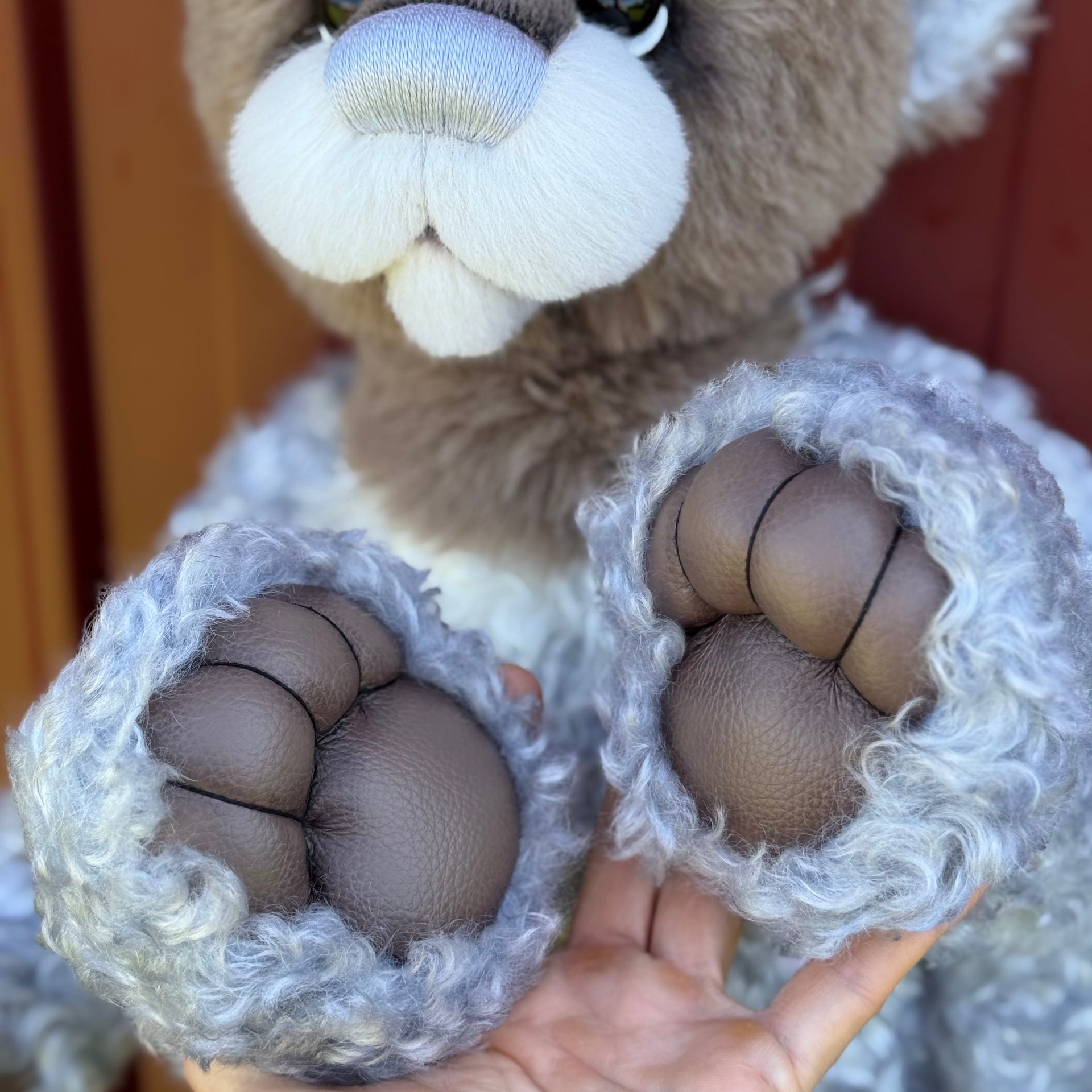 Pascal Rain - 21" Taupe and Silver Mohair and Alpaca EASTER Artist Bear by Emma's Bears - OOAK