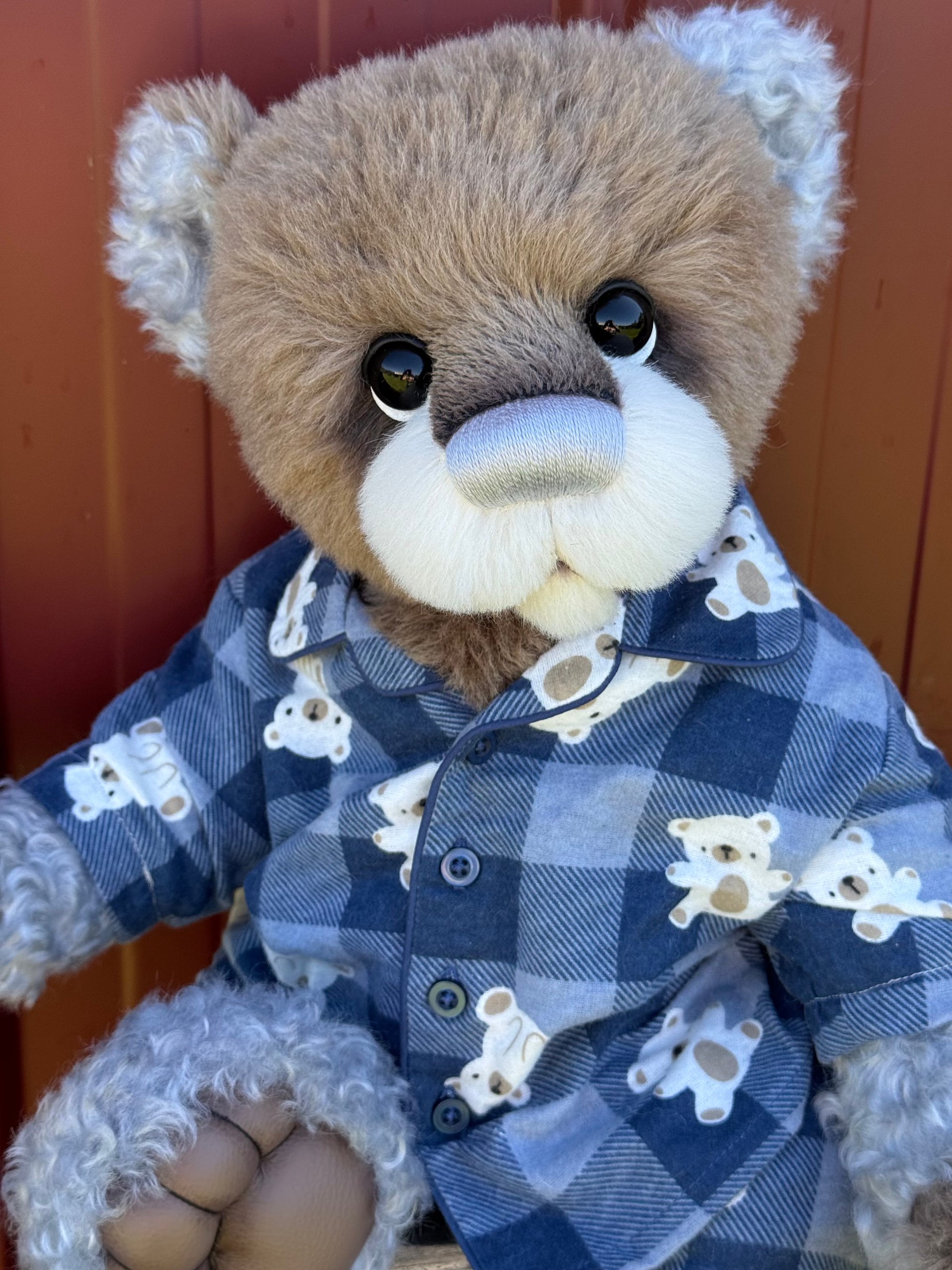 Pascal Rain - 21" Taupe and Silver Mohair and Alpaca EASTER Artist Bear by Emma's Bears - OOAK