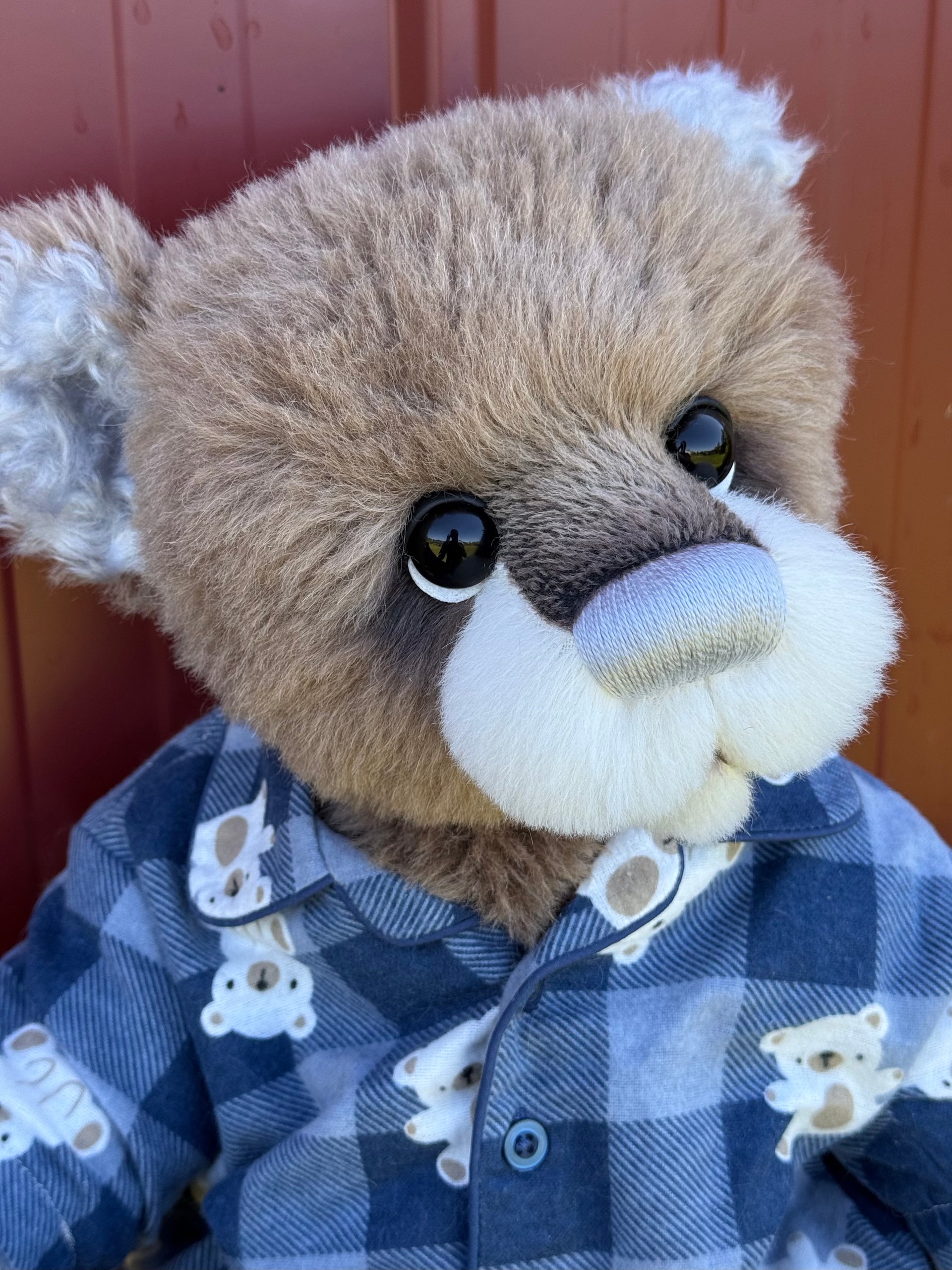 Pascal Rain - 21" Taupe and Silver Mohair and Alpaca EASTER Artist Bear by Emma's Bears - OOAK