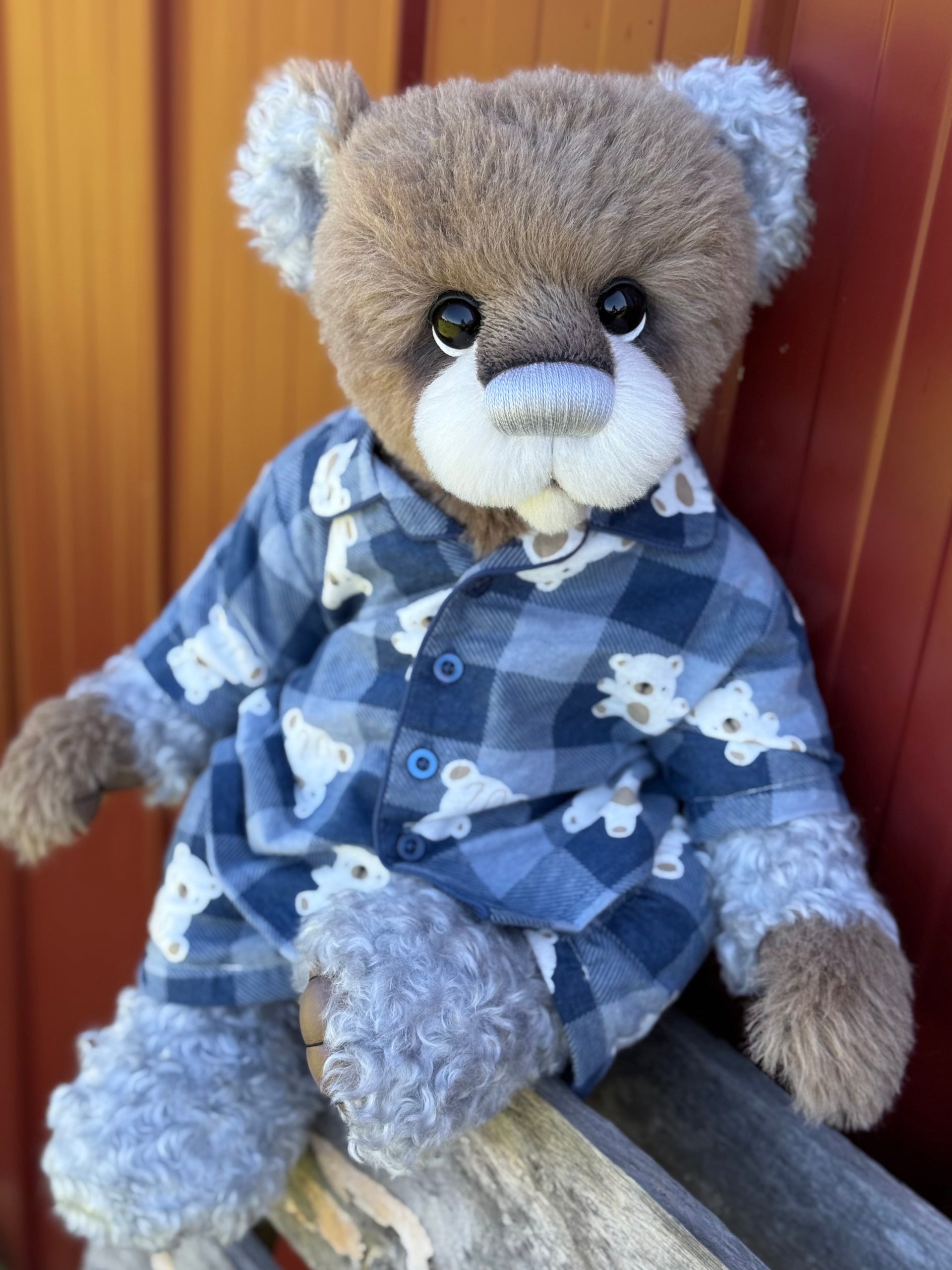 Pascal Rain - 21" Taupe and Silver Mohair and Alpaca EASTER Artist Bear by Emma's Bears - OOAK