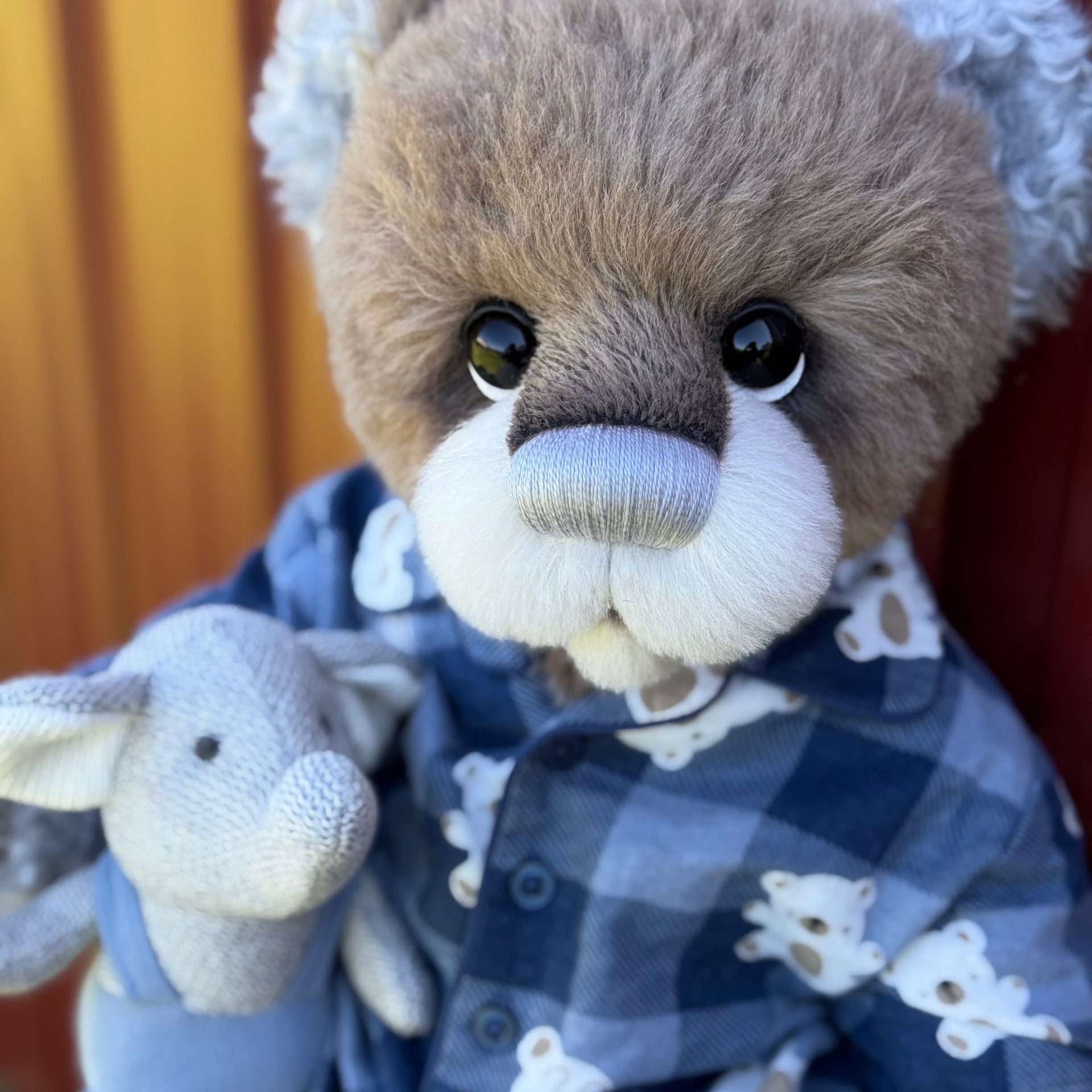 Pascal Rain - 21" Taupe and Silver Mohair and Alpaca EASTER Artist Bear by Emma's Bears - OOAK