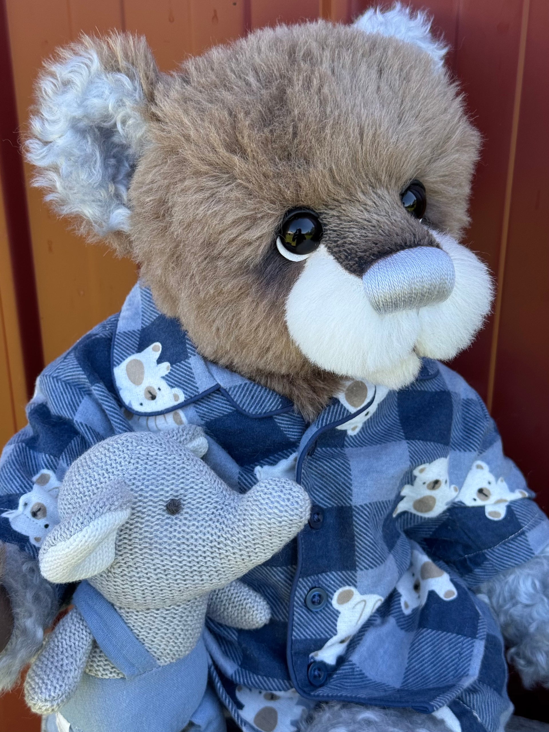 Pascal Rain - 21" Taupe and Silver Mohair and Alpaca EASTER Artist Bear by Emma's Bears - OOAK