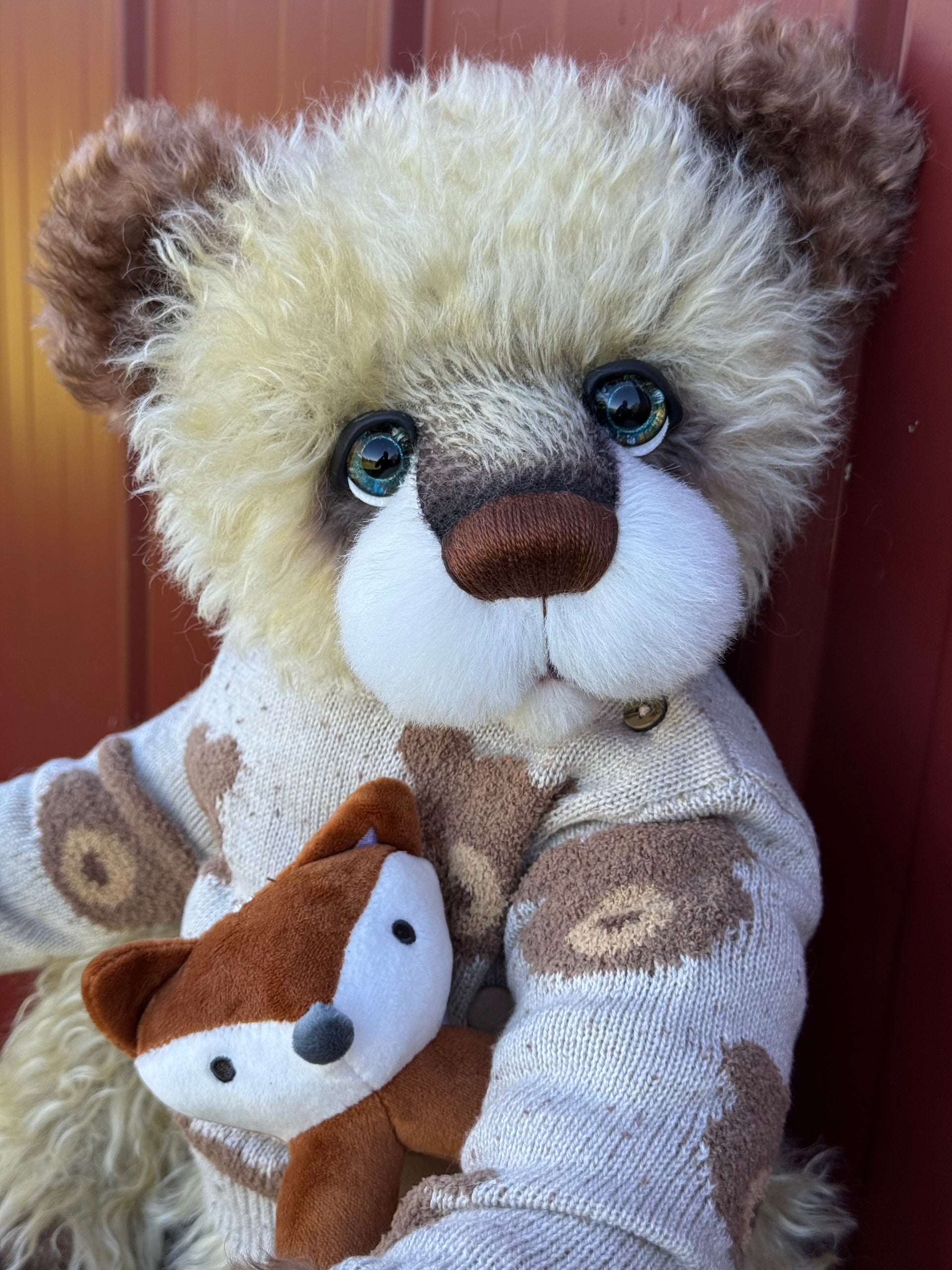Hunter Coco - 21" Chocolate and Blonde Mohair EASTER Artist Bear by Emma's Bears - OOAK