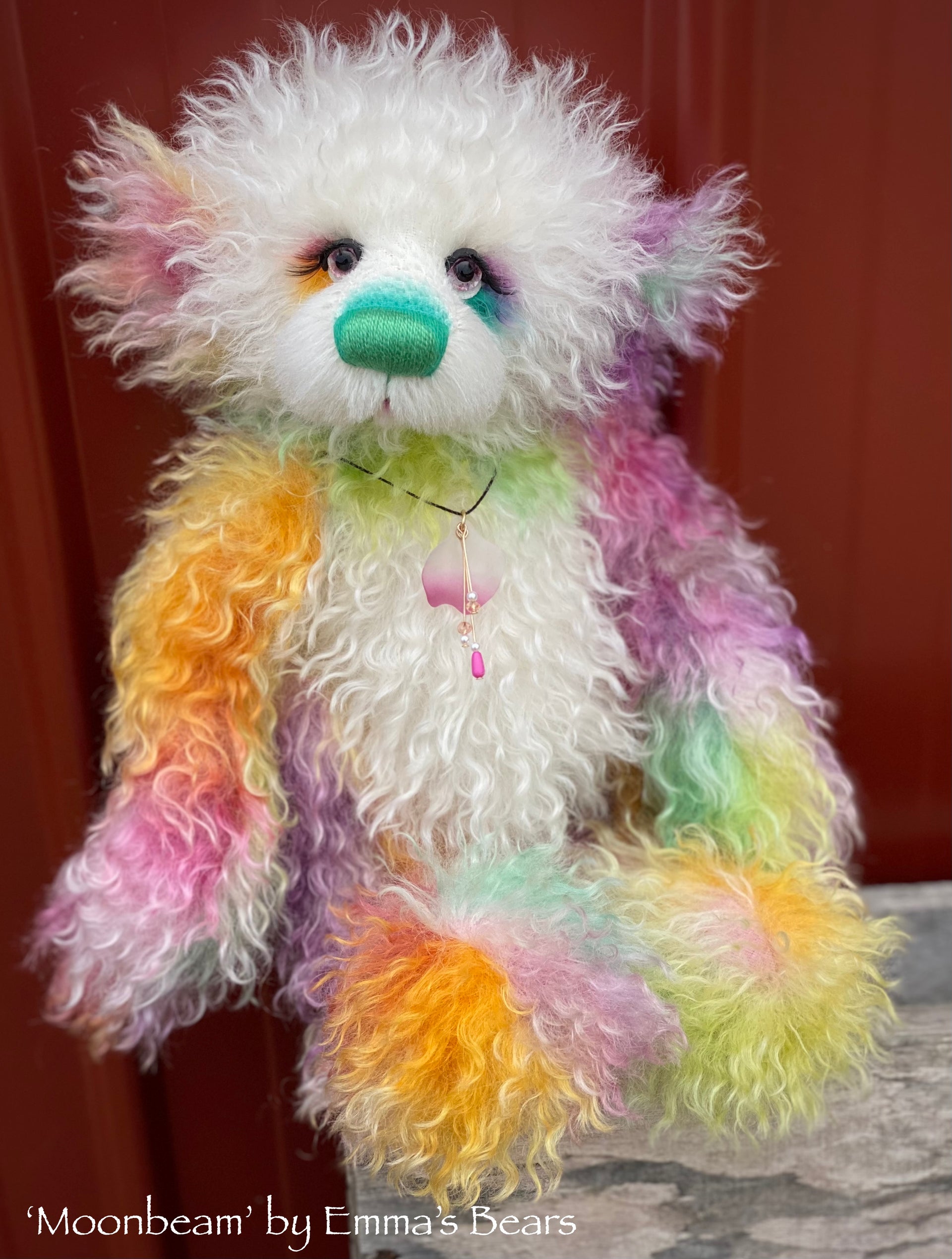 Moonbeam - 13" Hand-Dyed Curlylocks Mohair Bear by Emma's Bears - OOAK