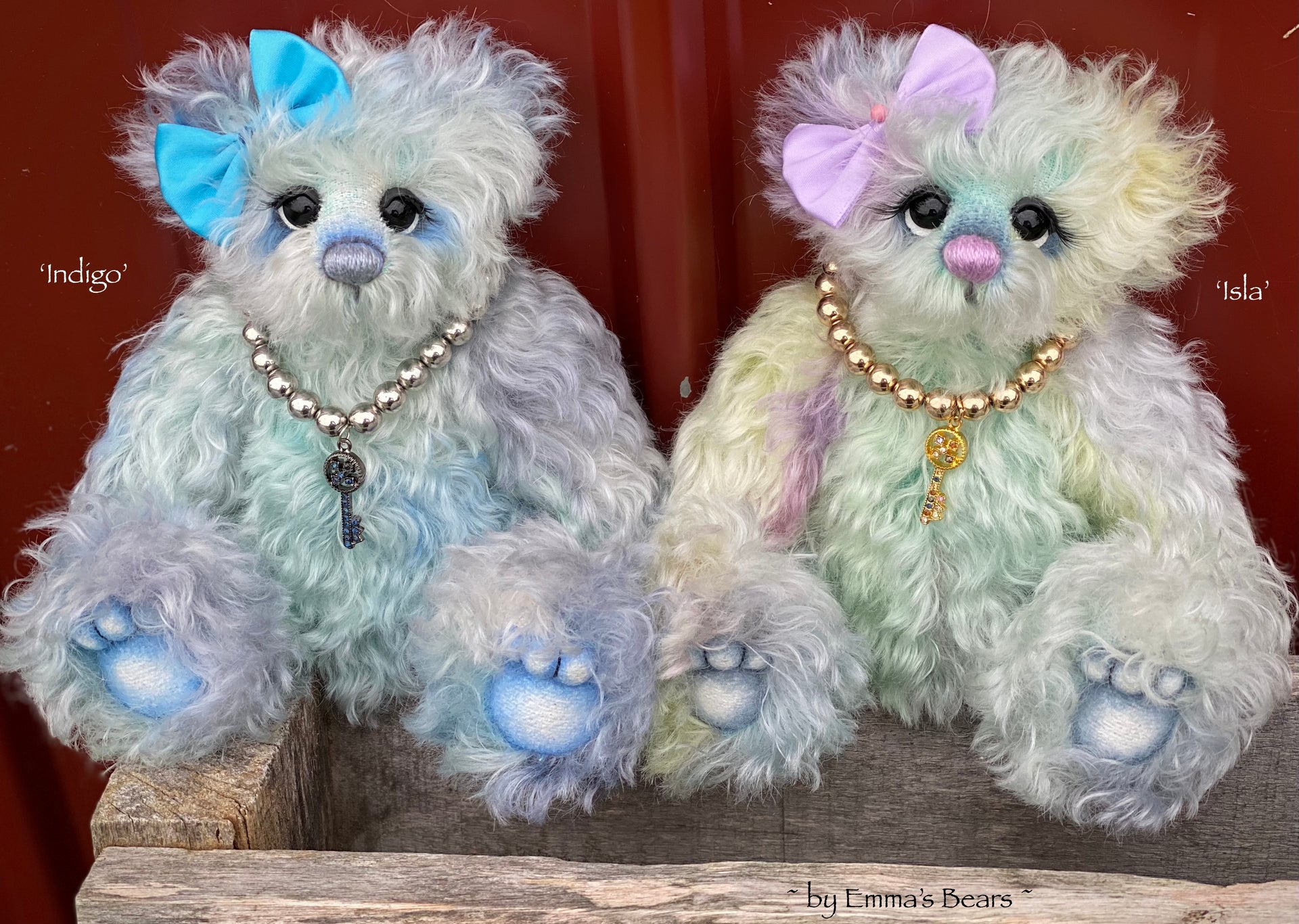 Isla - 8" Hand Dyed Curly Kid Mohair Artist Bear by Emma's Bears - OOAK