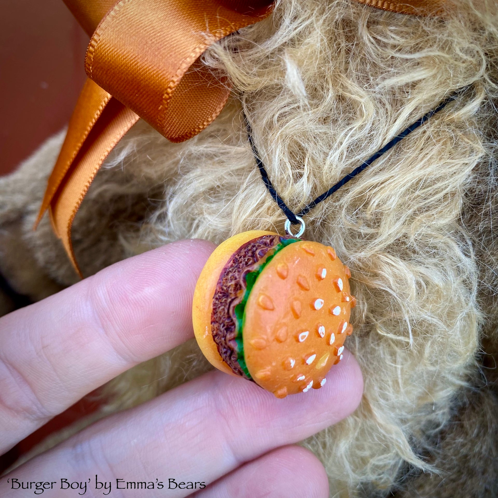 Burger Boy - 11" Shaggy mohair and alpaca bear by Emma's Bears - OOAK