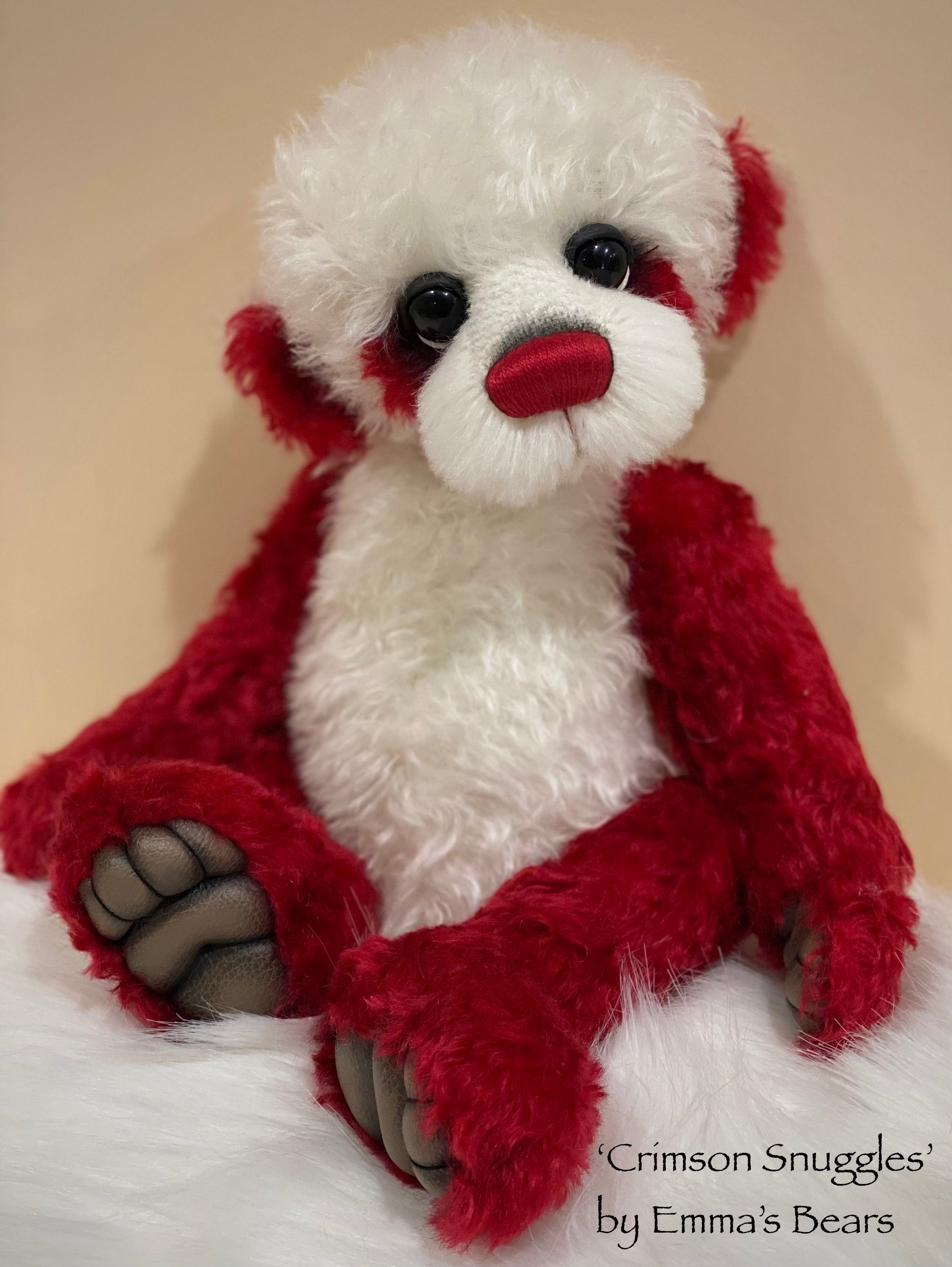 Crimson Snuggles - 17" Christmas 2023 Artist Bear by Emma's Bears - OOAK