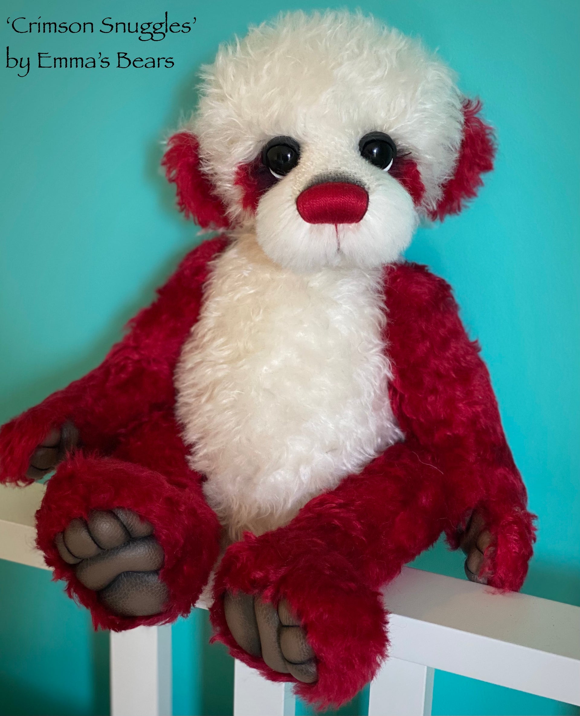 Crimson Snuggles - 17" Christmas 2023 Artist Bear by Emma's Bears - OOAK