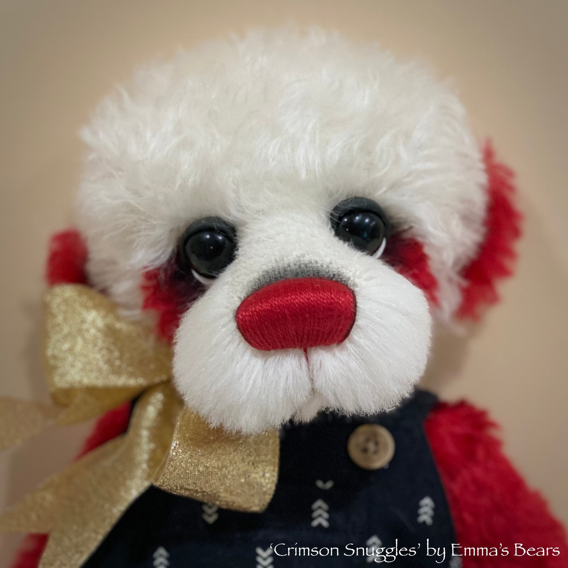 Crimson Snuggles - 17" Christmas 2023 Artist Bear by Emma's Bears - OOAK