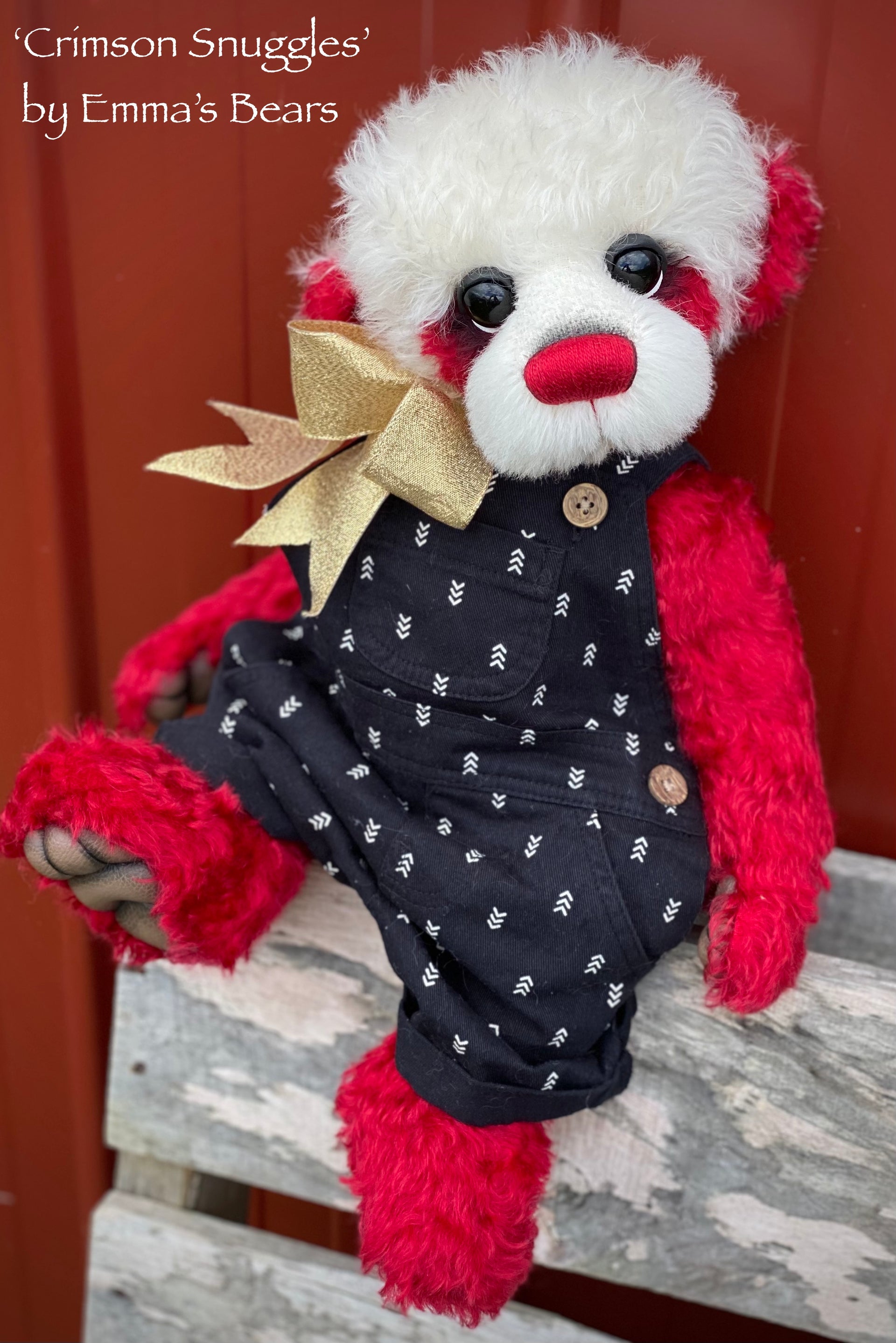 Crimson Snuggles - 17" Christmas 2023 Artist Bear by Emma's Bears - OOAK