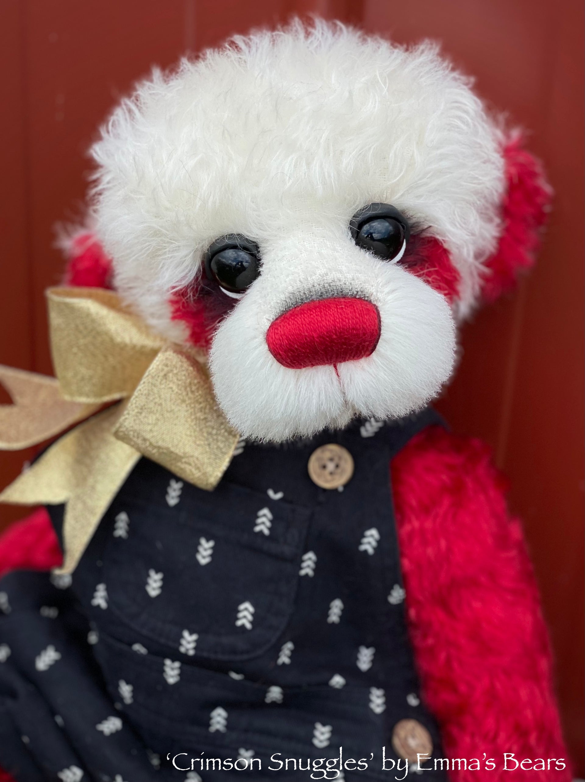 Crimson Snuggles - 17" Christmas 2023 Artist Bear by Emma's Bears - OOAK