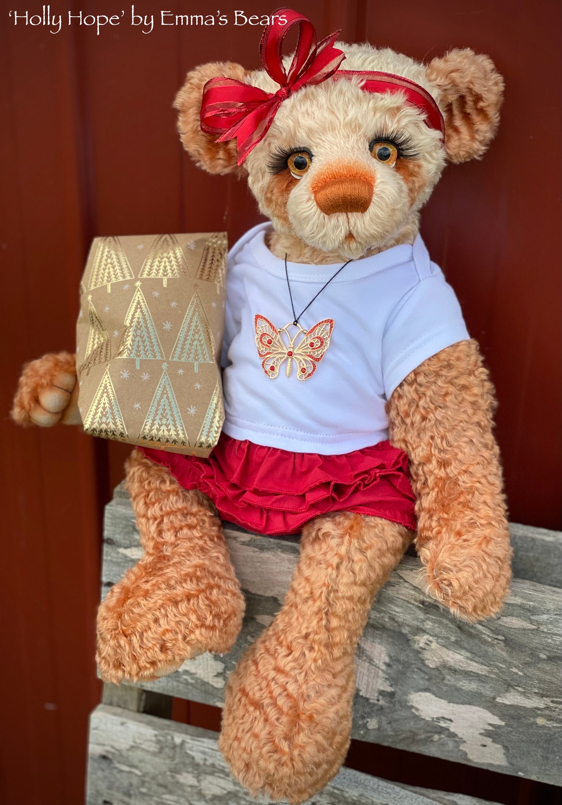 Holly Hope - 21" Christmas 2023 Artist Bear by Emma's Bears - OOAK