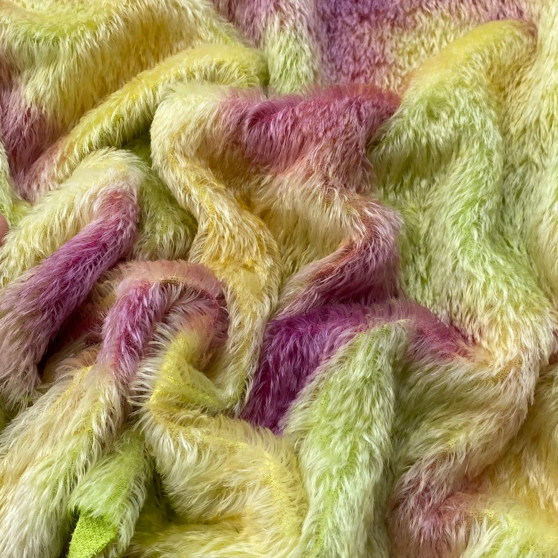 Distressed 9mm Mohair - Hand Dyed Fruit Salad - Fat 1/4m - MAY009