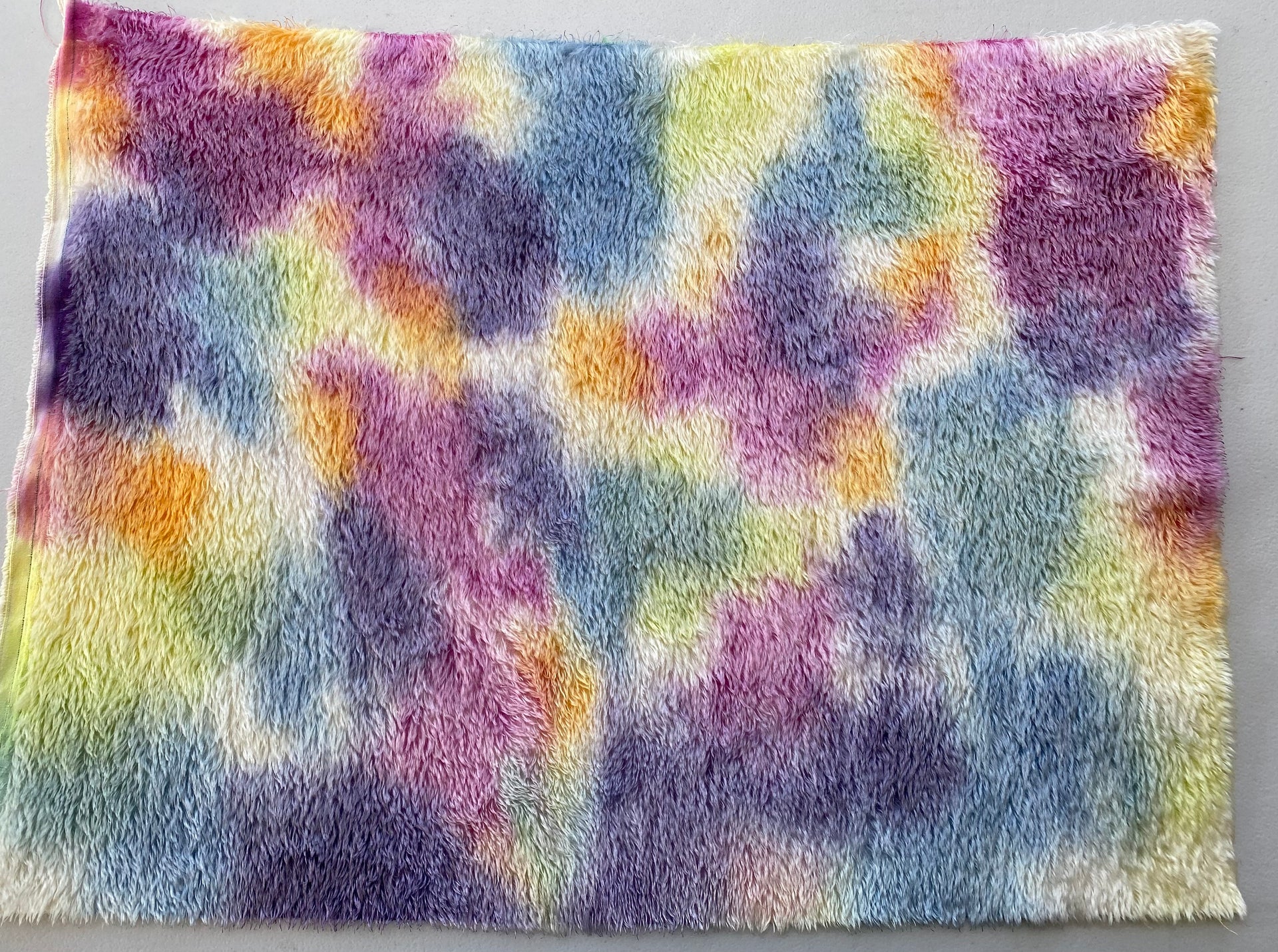 Distressed 9mm Mohair - Hand Dyed Rainbow Clouds - Fat 1/4m - MAY010