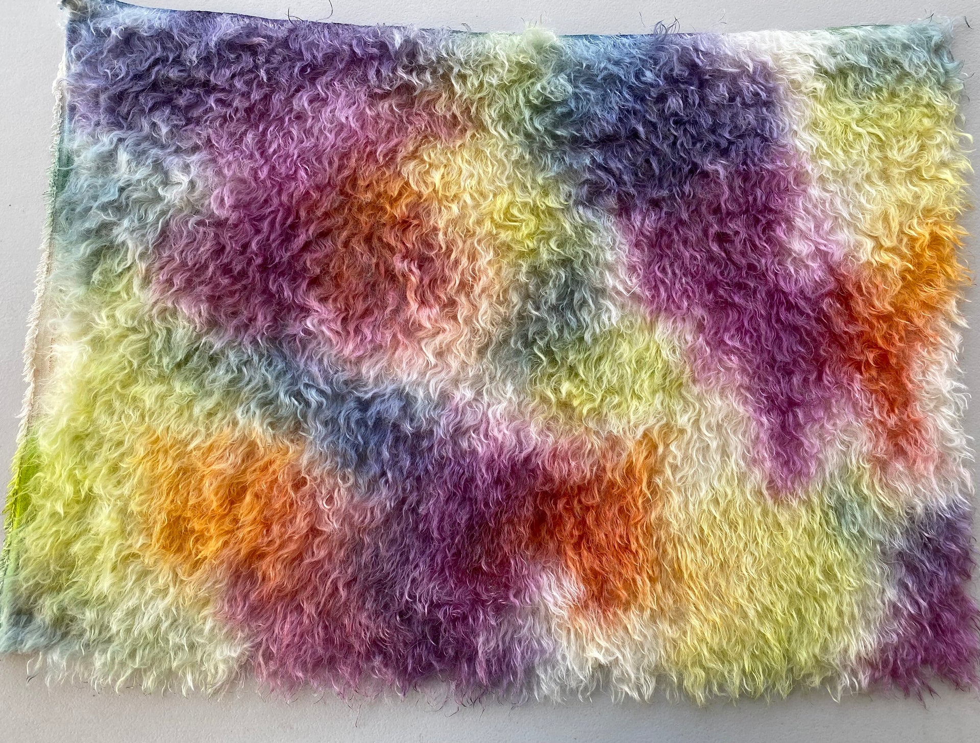 38mm Shaggy Mohair - Hand Dyed Rainbow Clouds - Fat 1/4m - MAY017