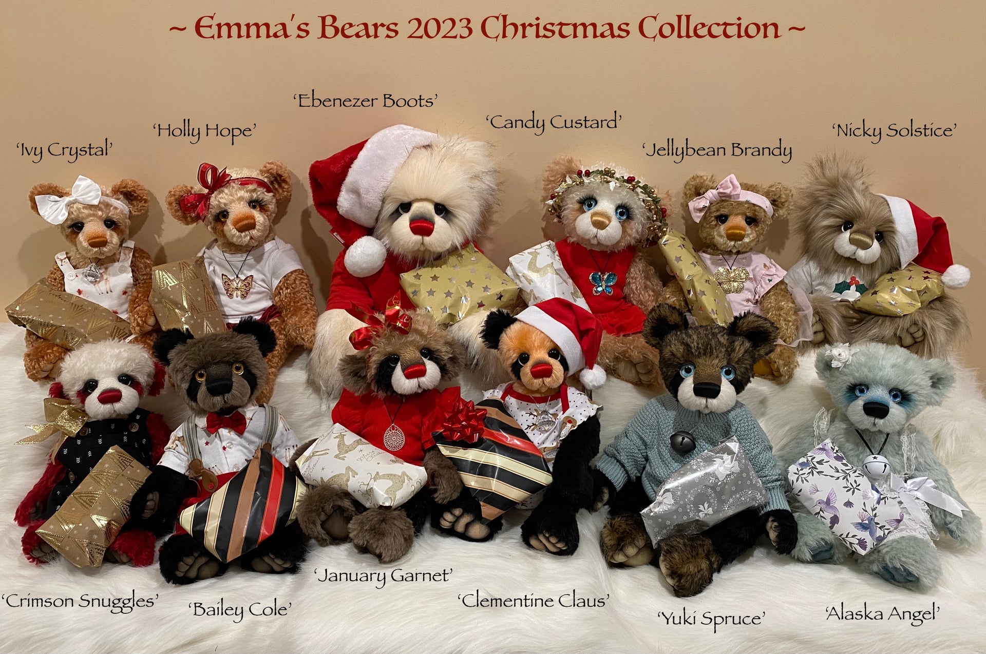 Jellybean Brandy - 17" Christmas 2023 Artist Bear by Emma's Bears - OOAK