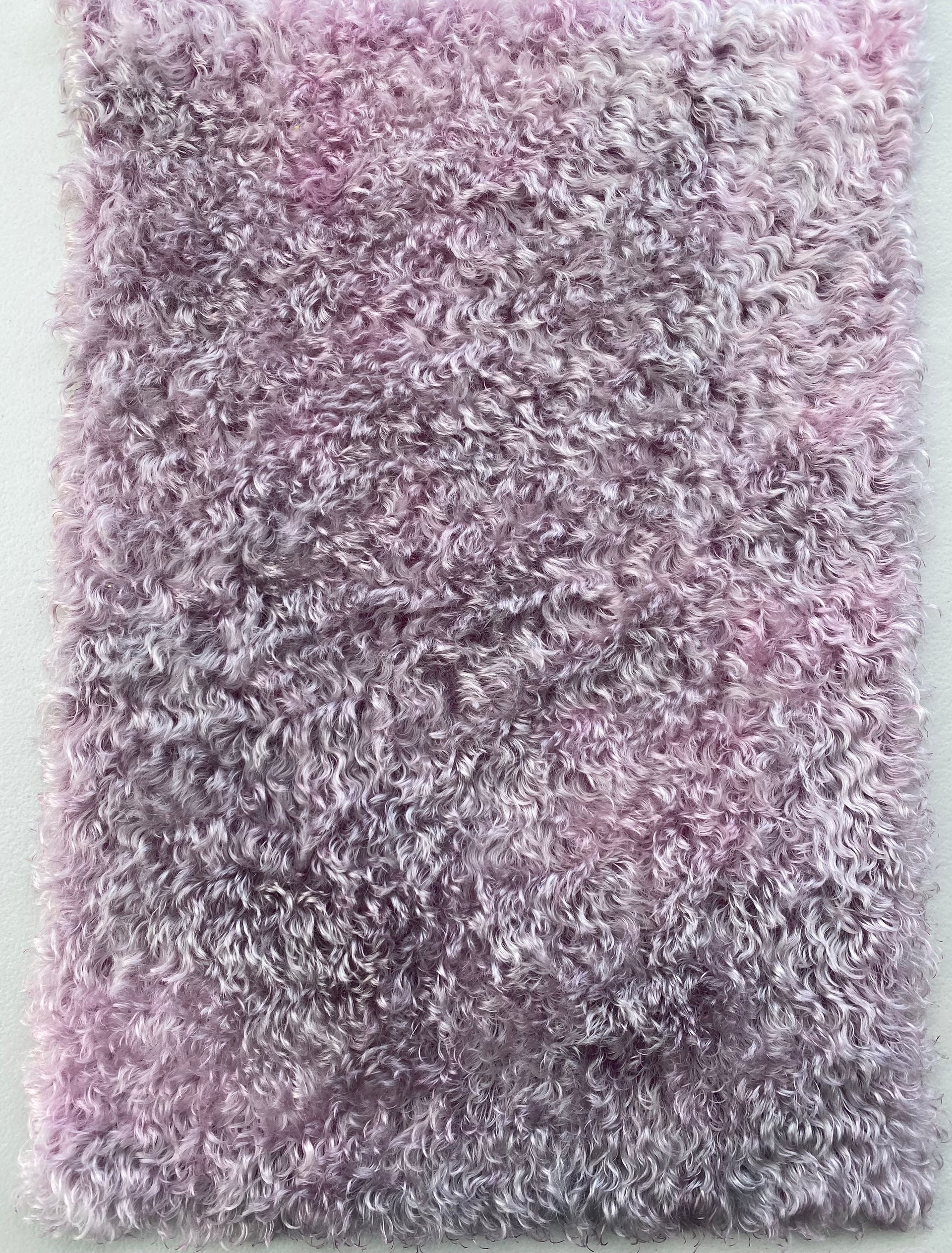 Curly Kid Mohair - Hand Dyed Silver Mauve Batik - Fat 1/8m - MAY031